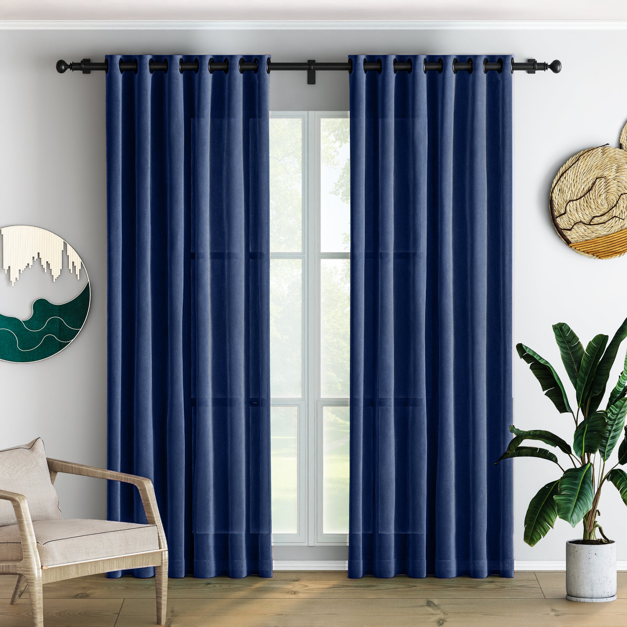 Nile Blue Velvet Curtains