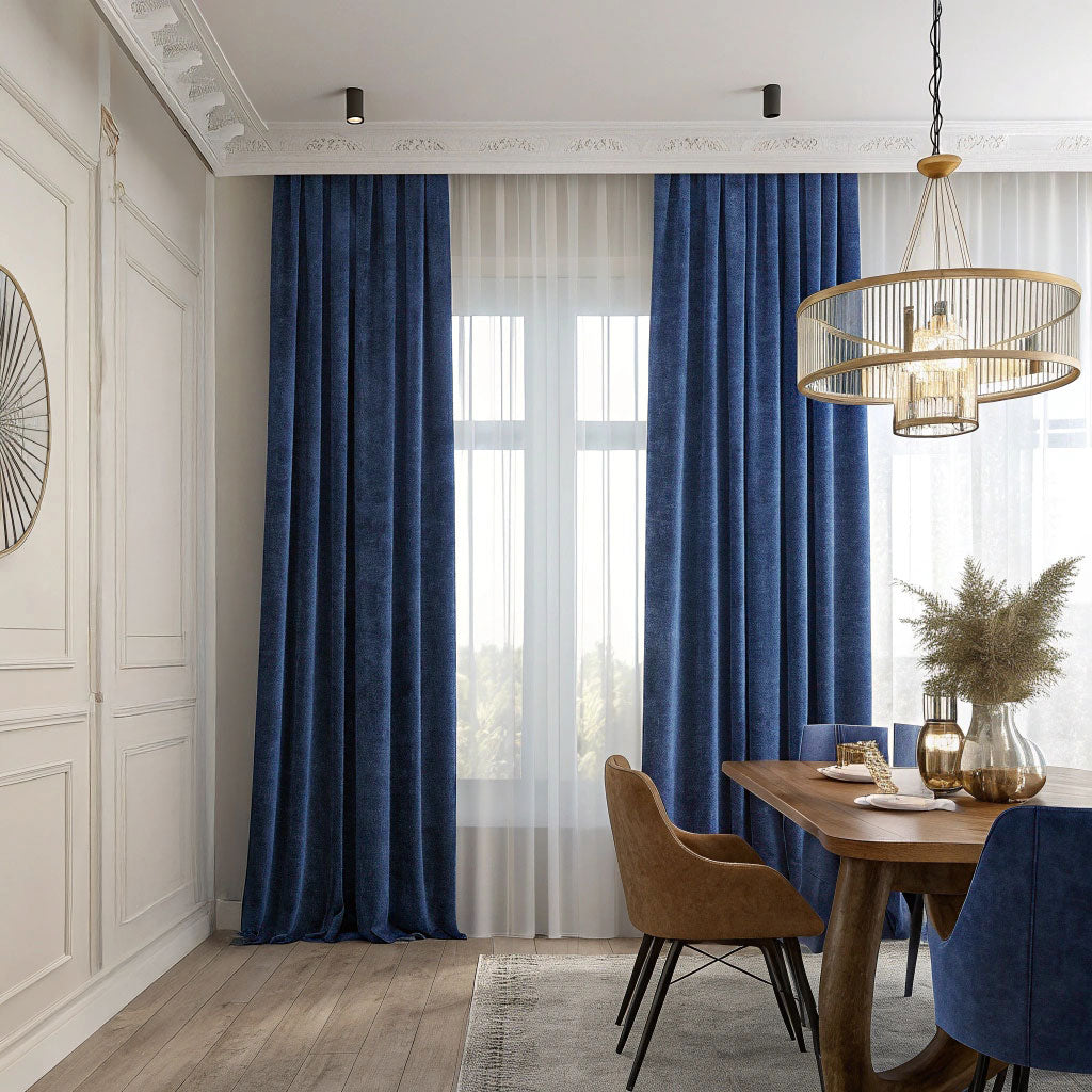 Nile Blue Velvet Curtains