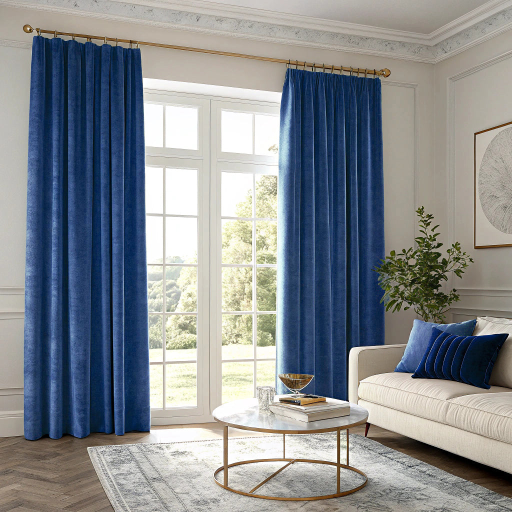 Nile Blue Velvet Curtains