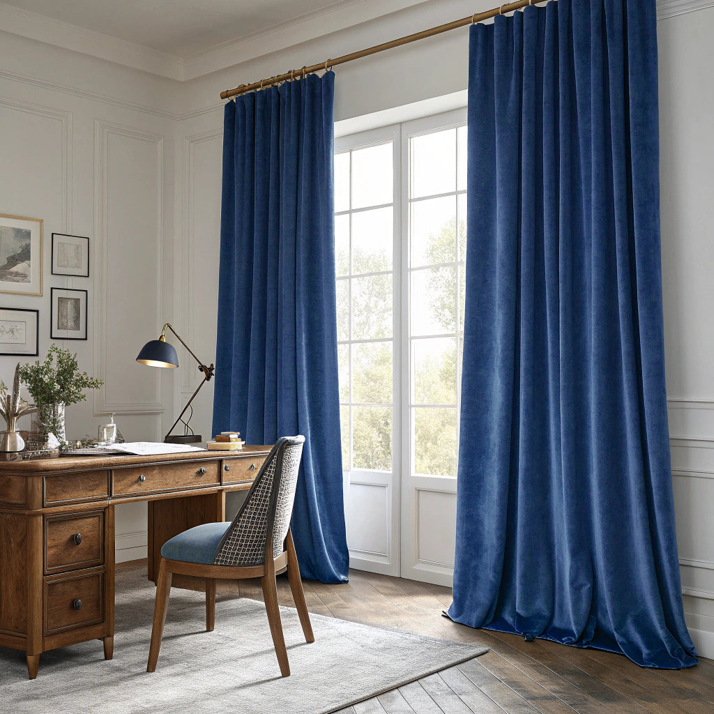 Nile Blue Velvet Curtains