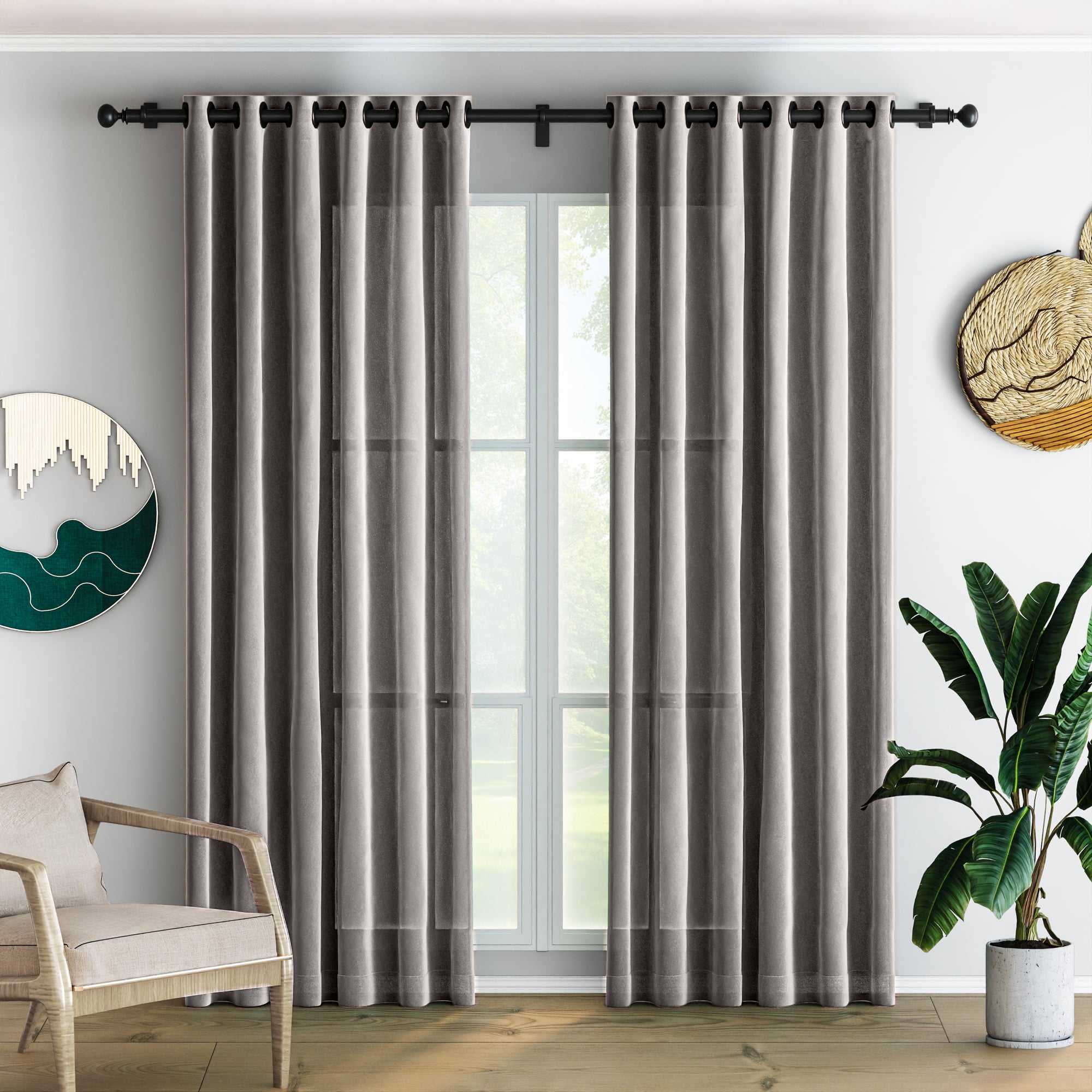 Silver Sand Velvet Curtains