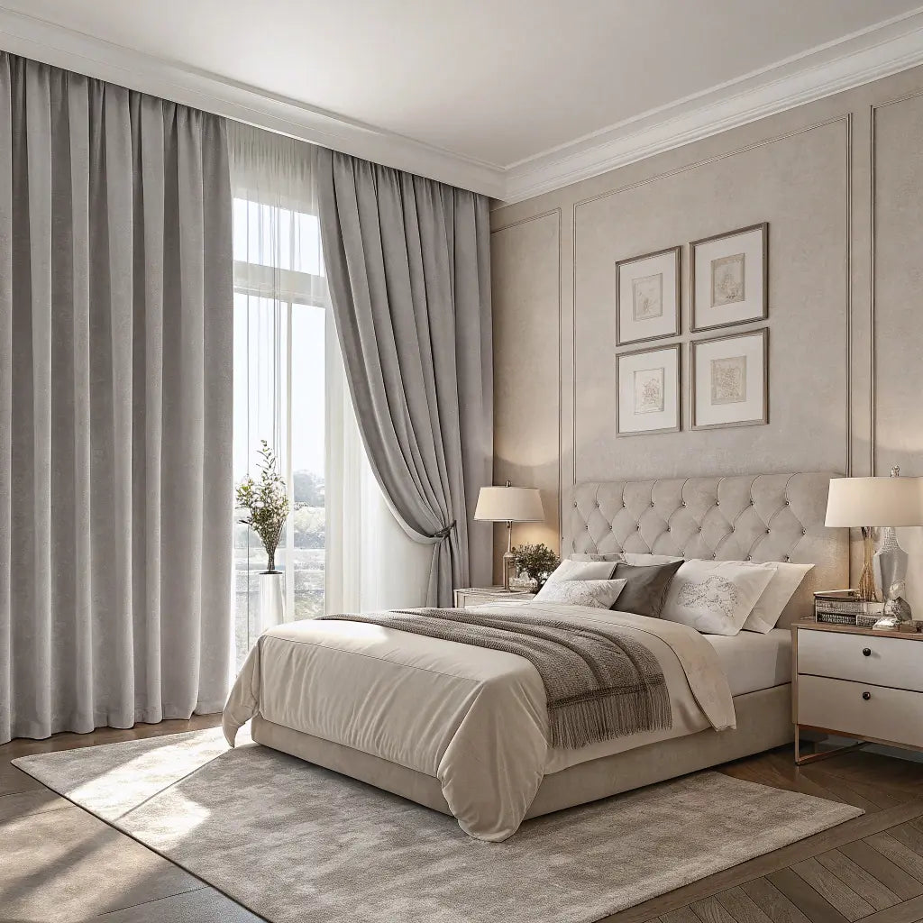 Silver Sand Velvet Curtains