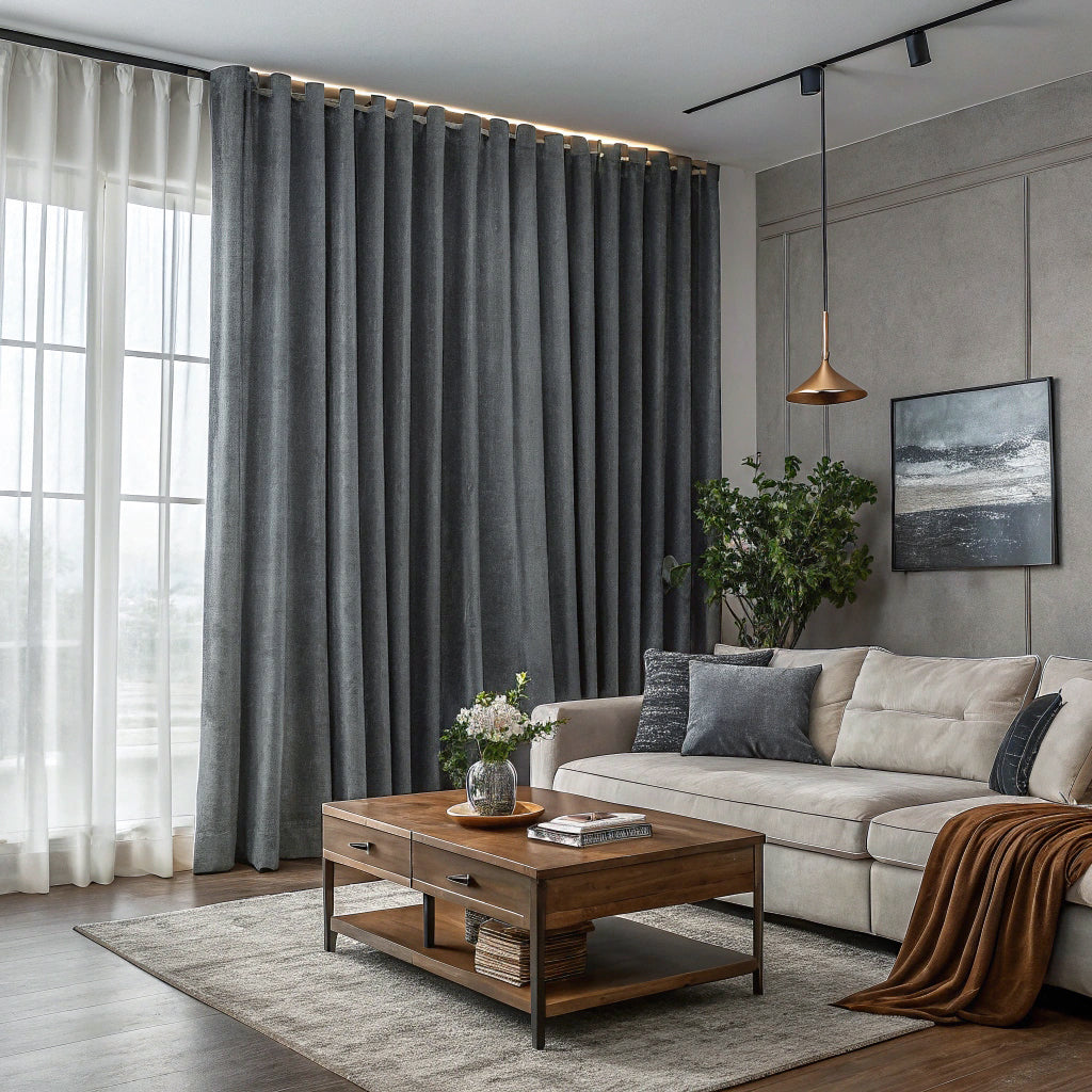 Dove Gray Velvet Curtains