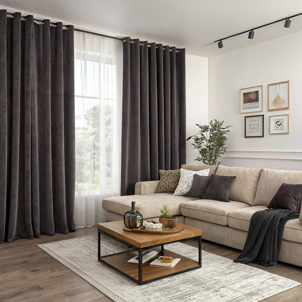 Dark Gray Velvet Curtains