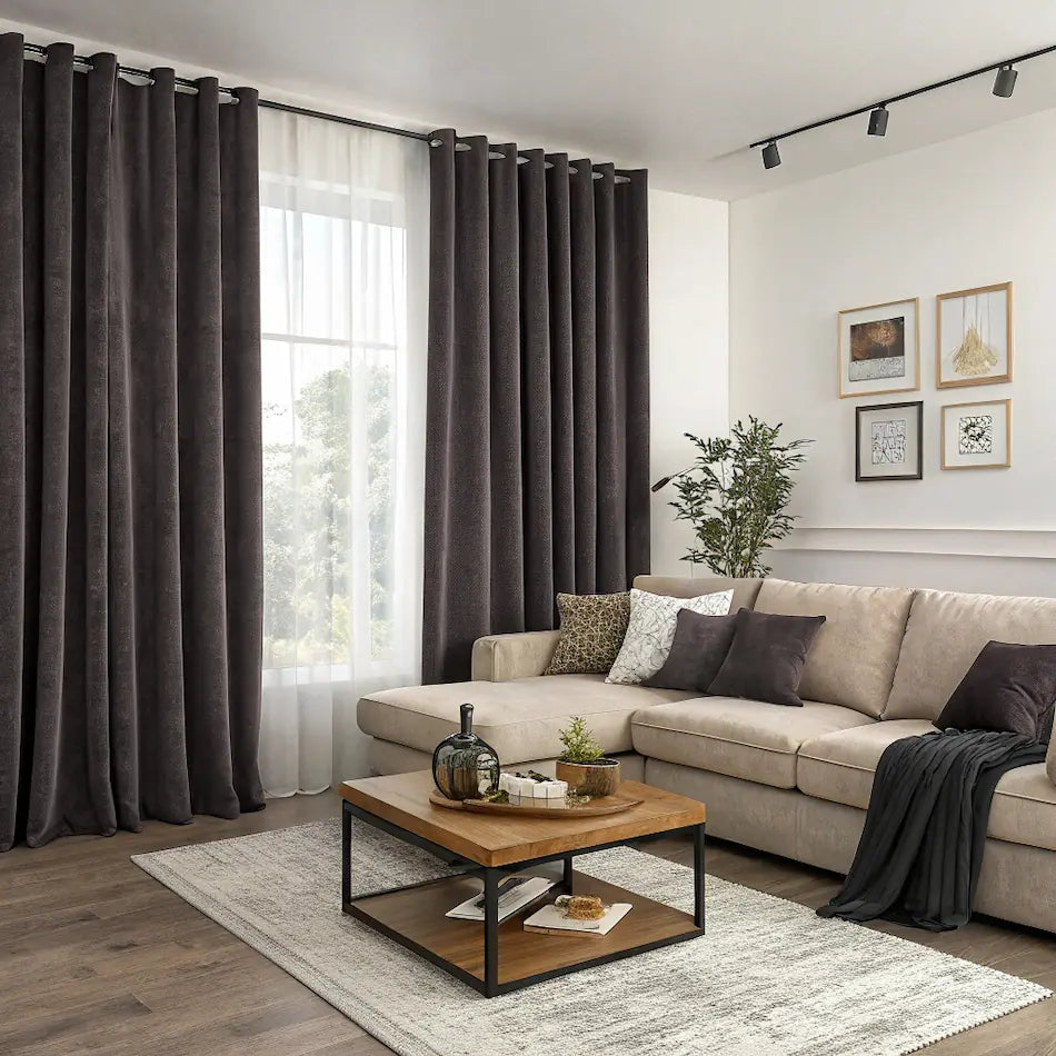 Dark Gray Velvet Curtains last image