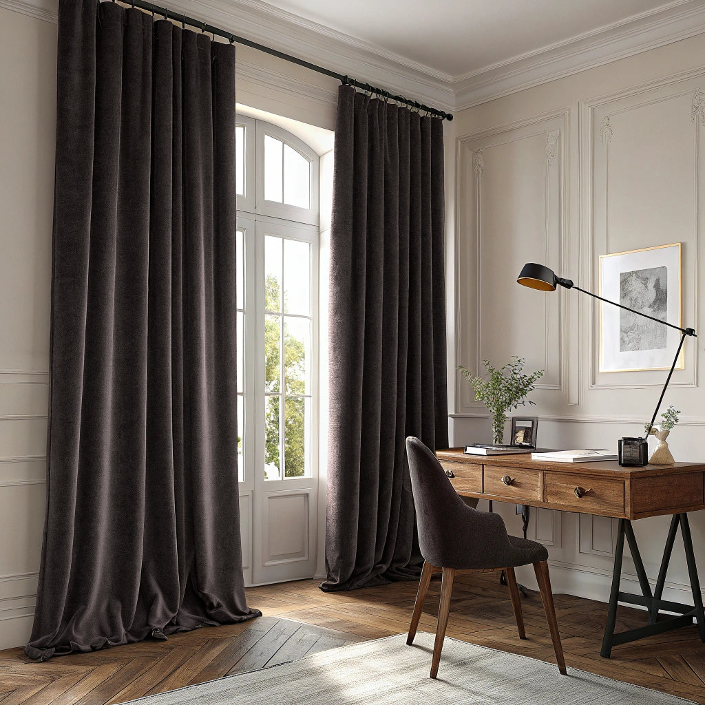 Dark Gray Velvet Curtains