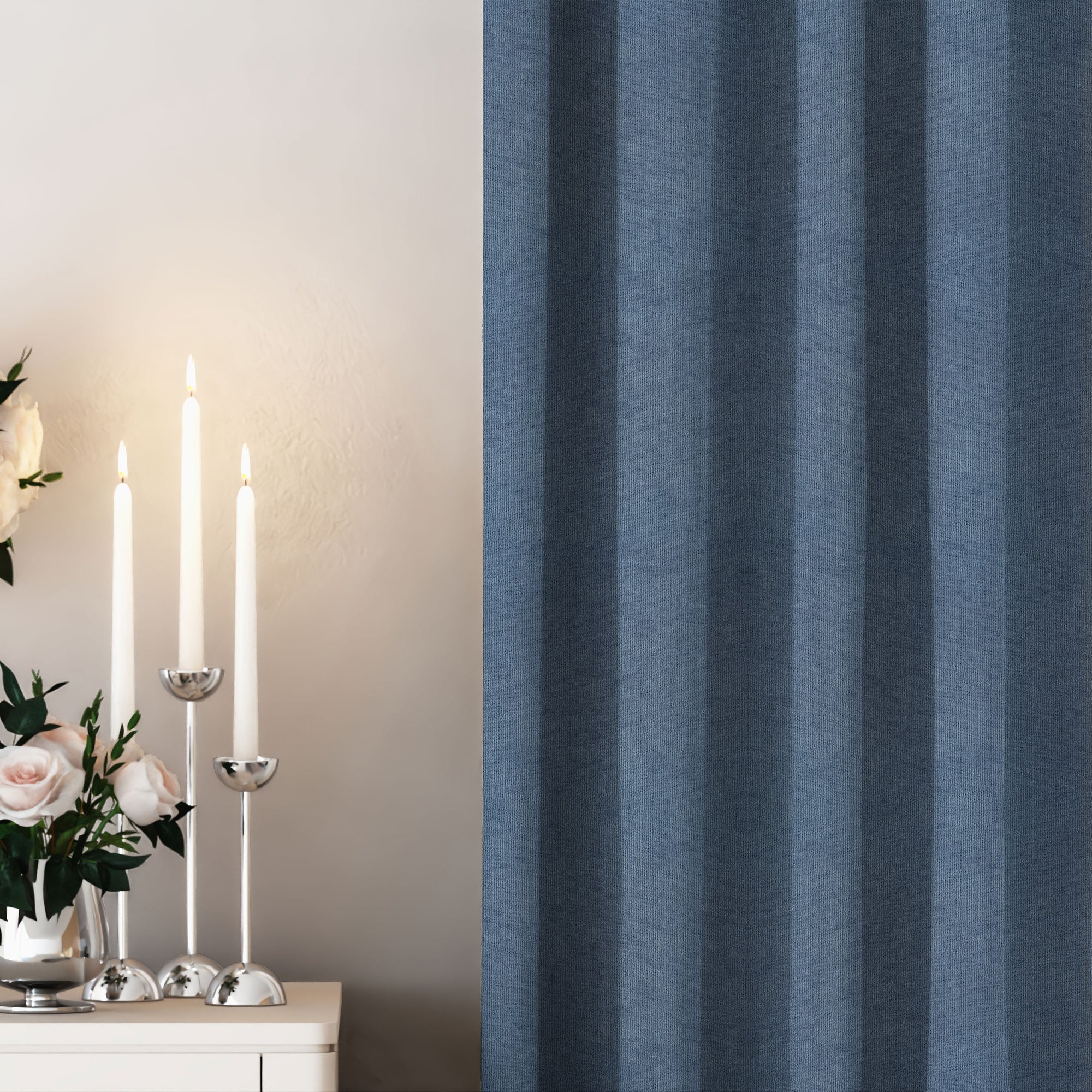 Mist Blue Velvet Curtains