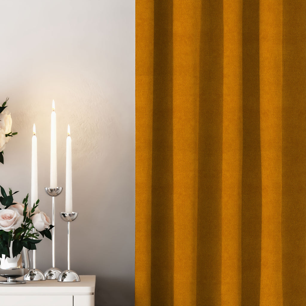 Dark Amber Velvet Curtain