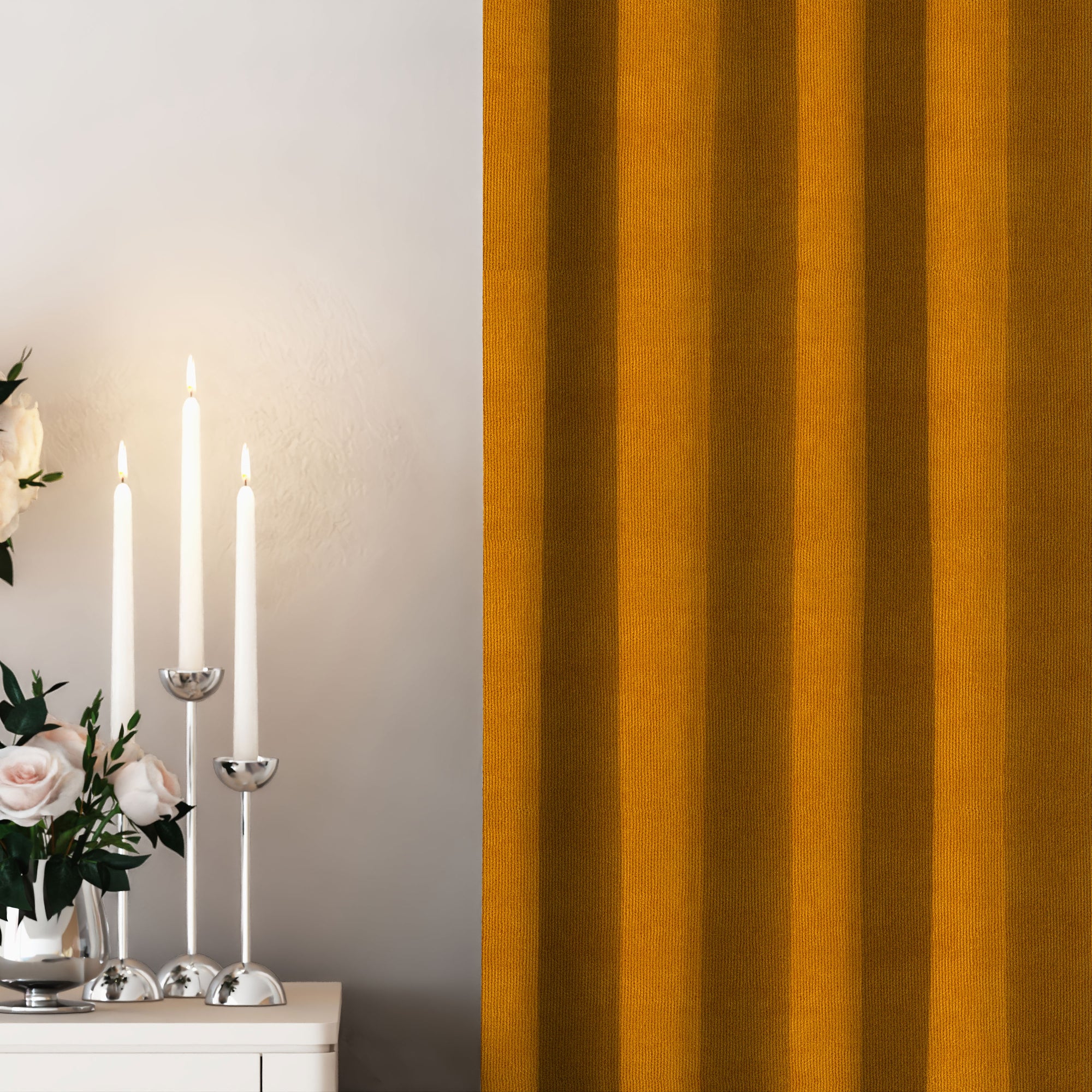 Dark Amber Velvet Curtain