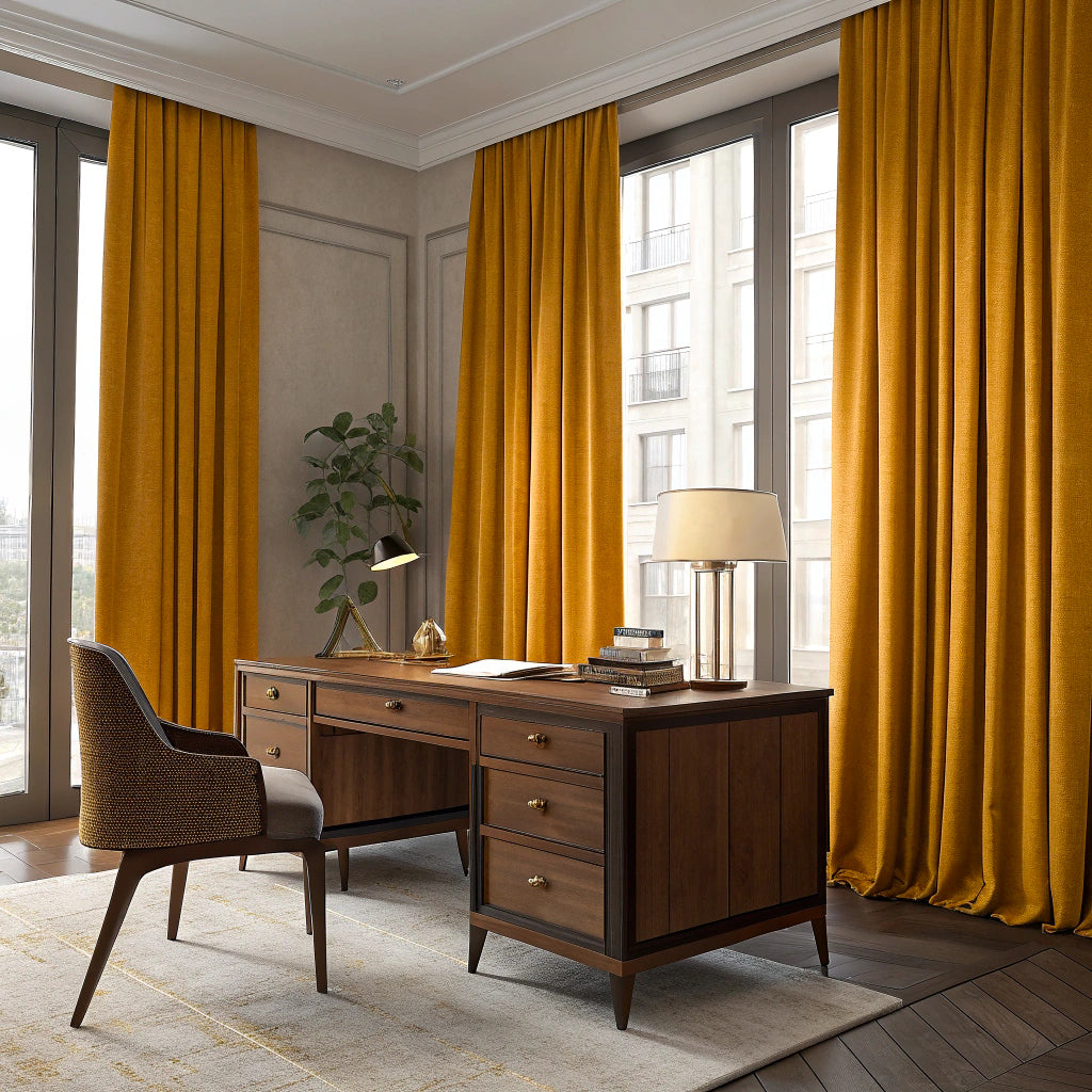 Dark Amber Velvet Curtain