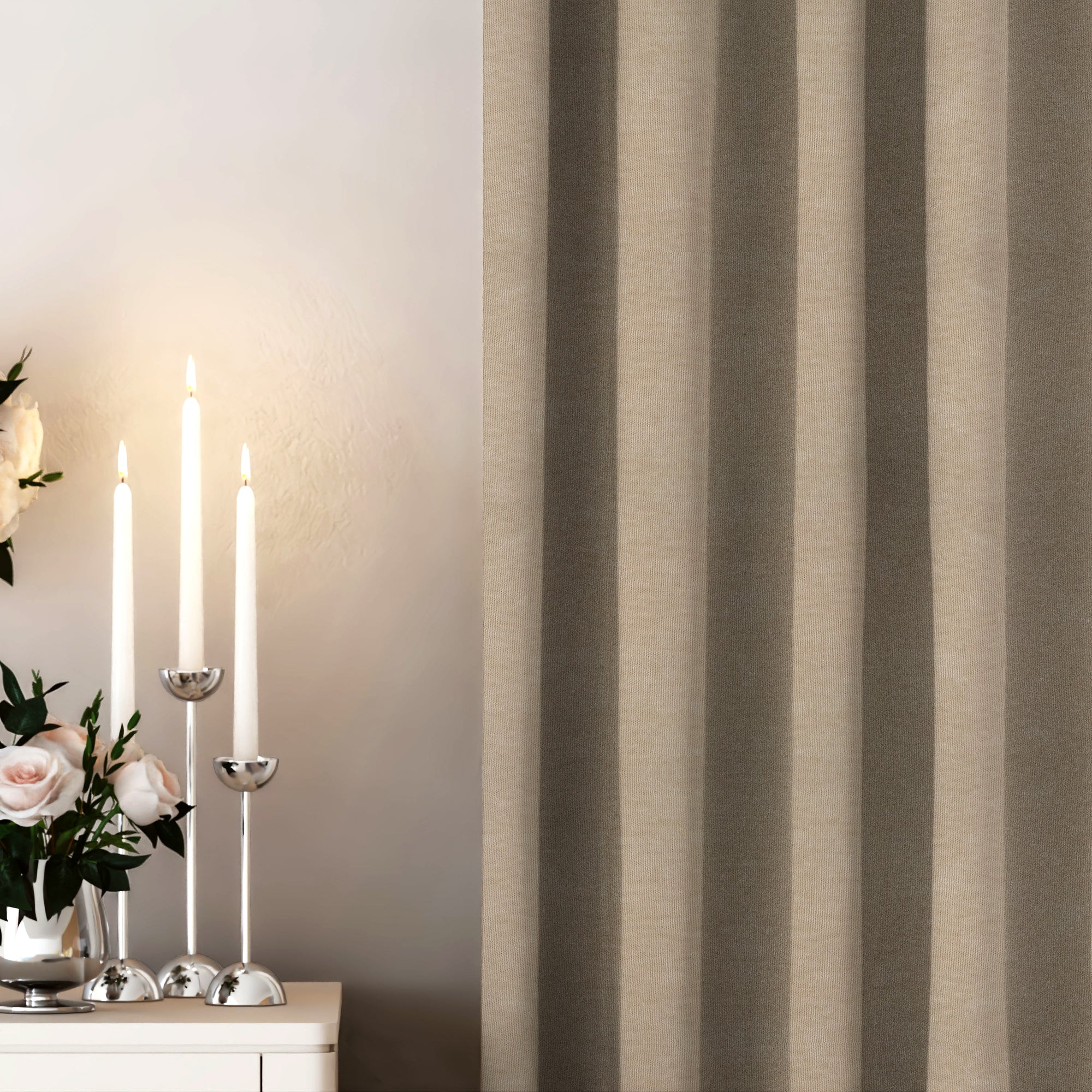 Beige Velvet Curtain