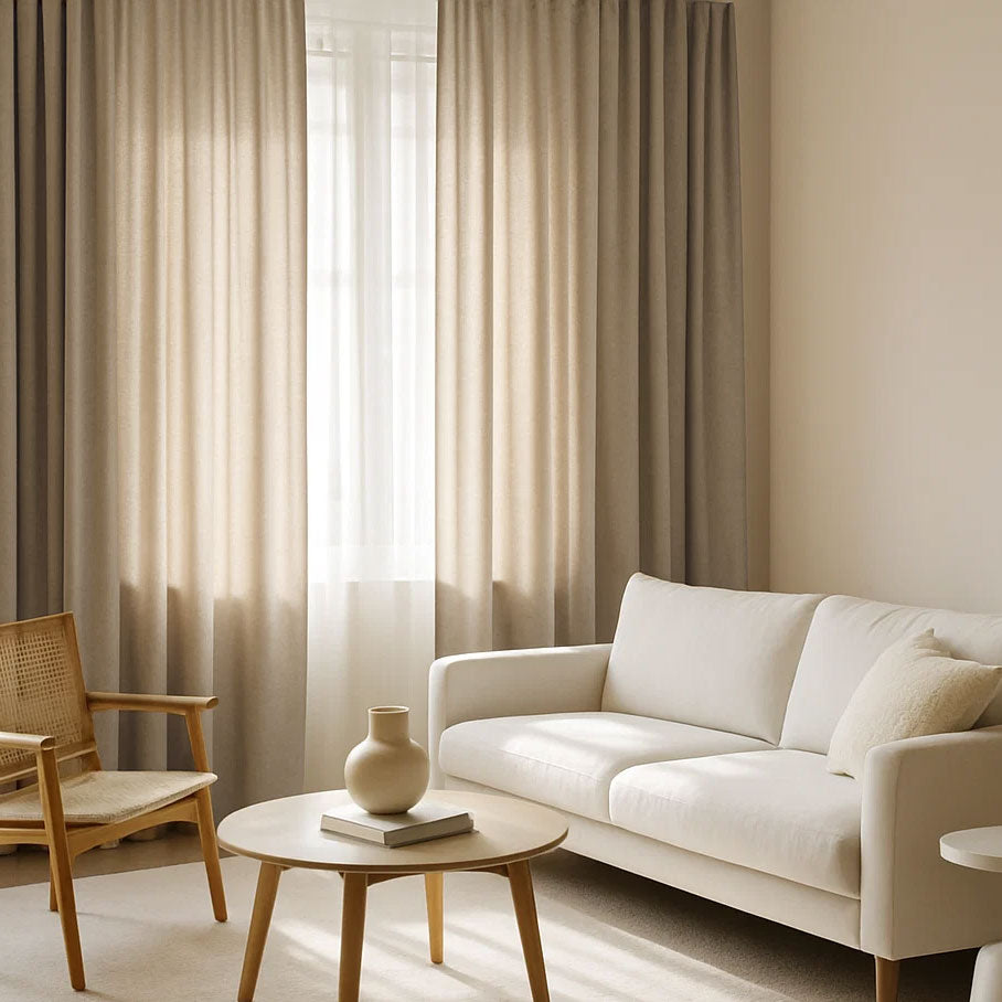 Beige Velvet Curtain