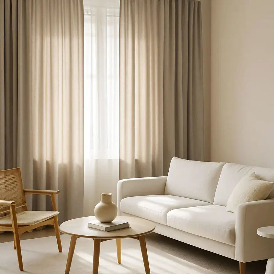 Beige Velvet Curtain