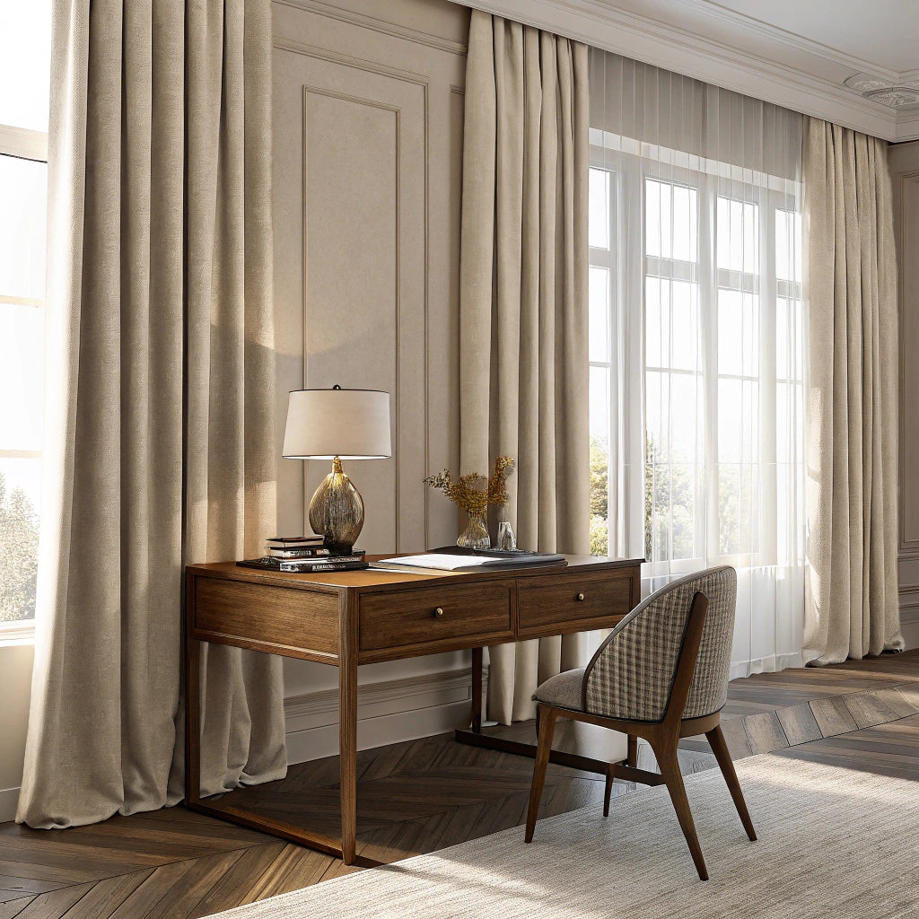 Beige Velvet Curtain