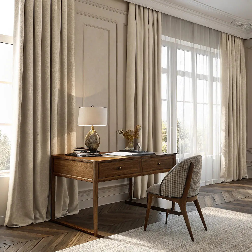 Beige Velvet Curtain