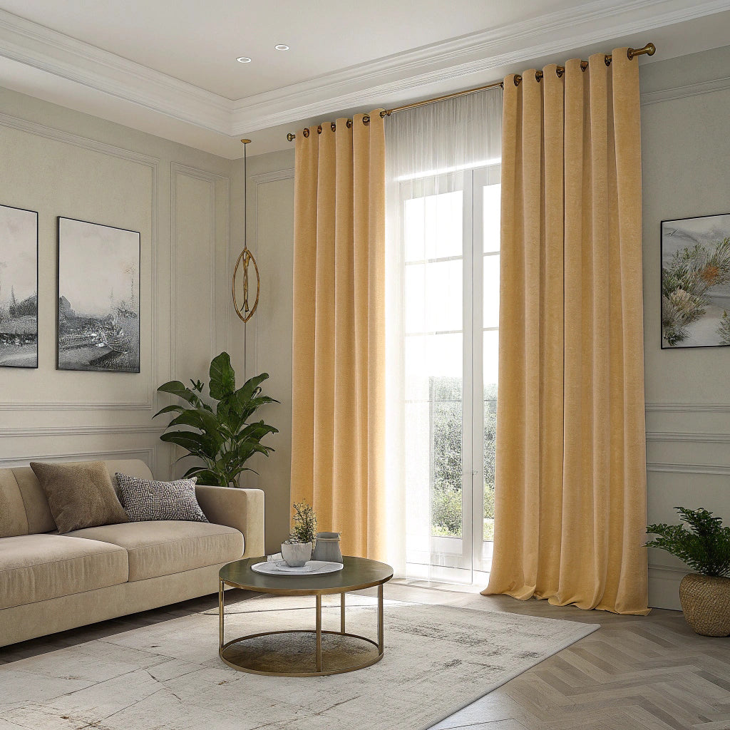 Camel Velvet Curtain