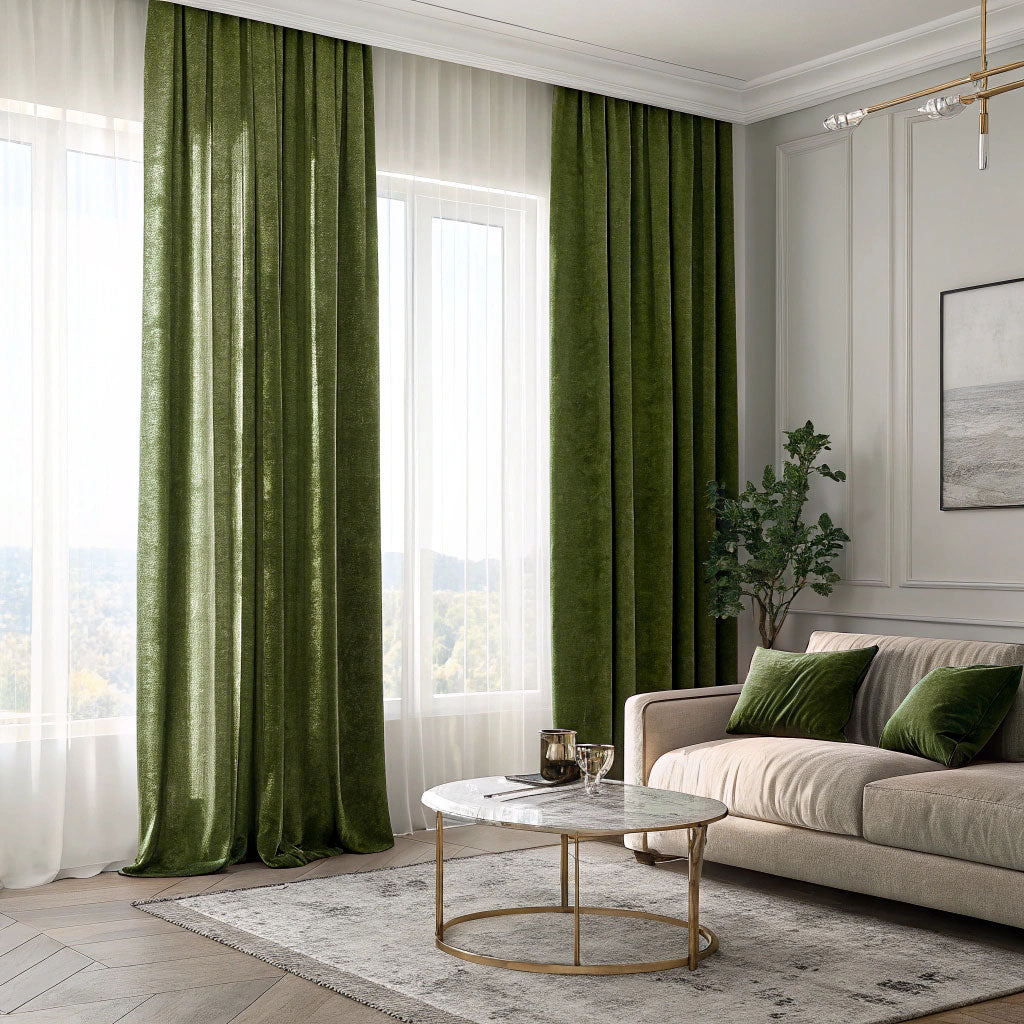 Green Velvet Curtains