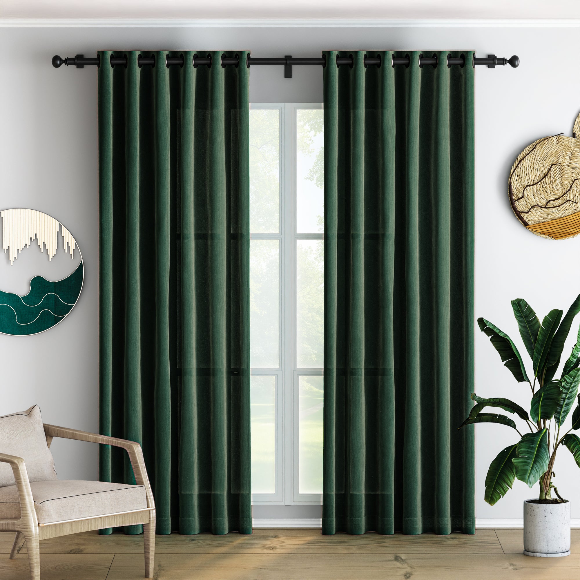 Lunar Green Velvet Curtains
