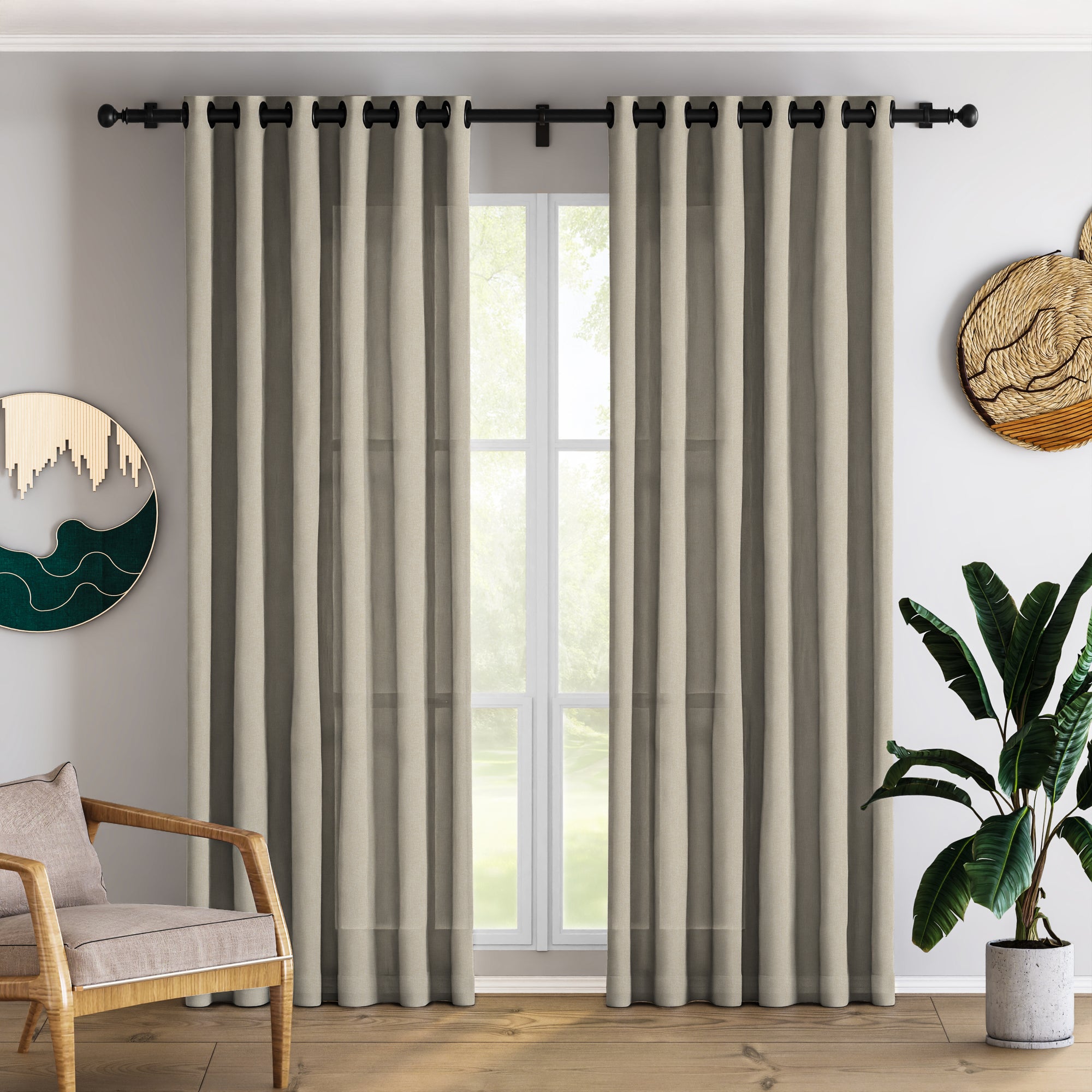 Pastel Gray Linen Curtains