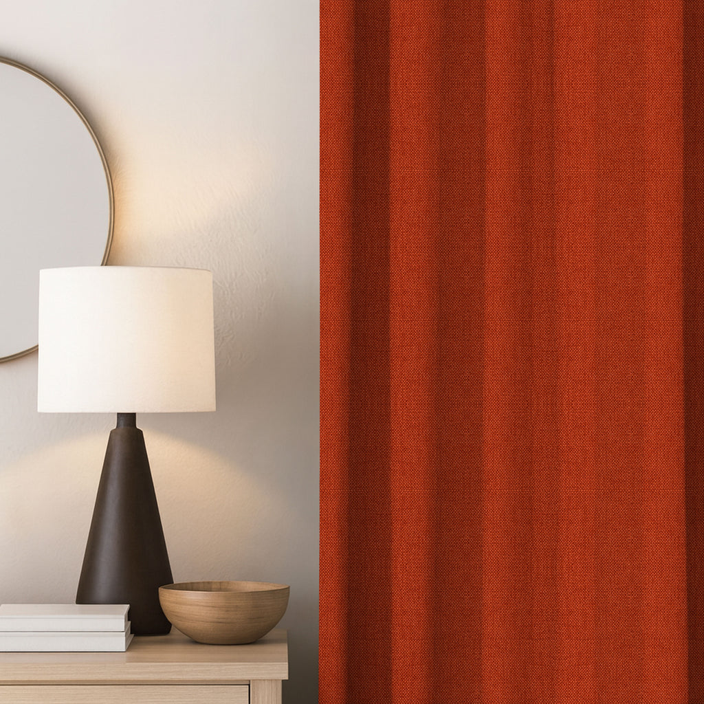 Rusty Red Linen Curtains