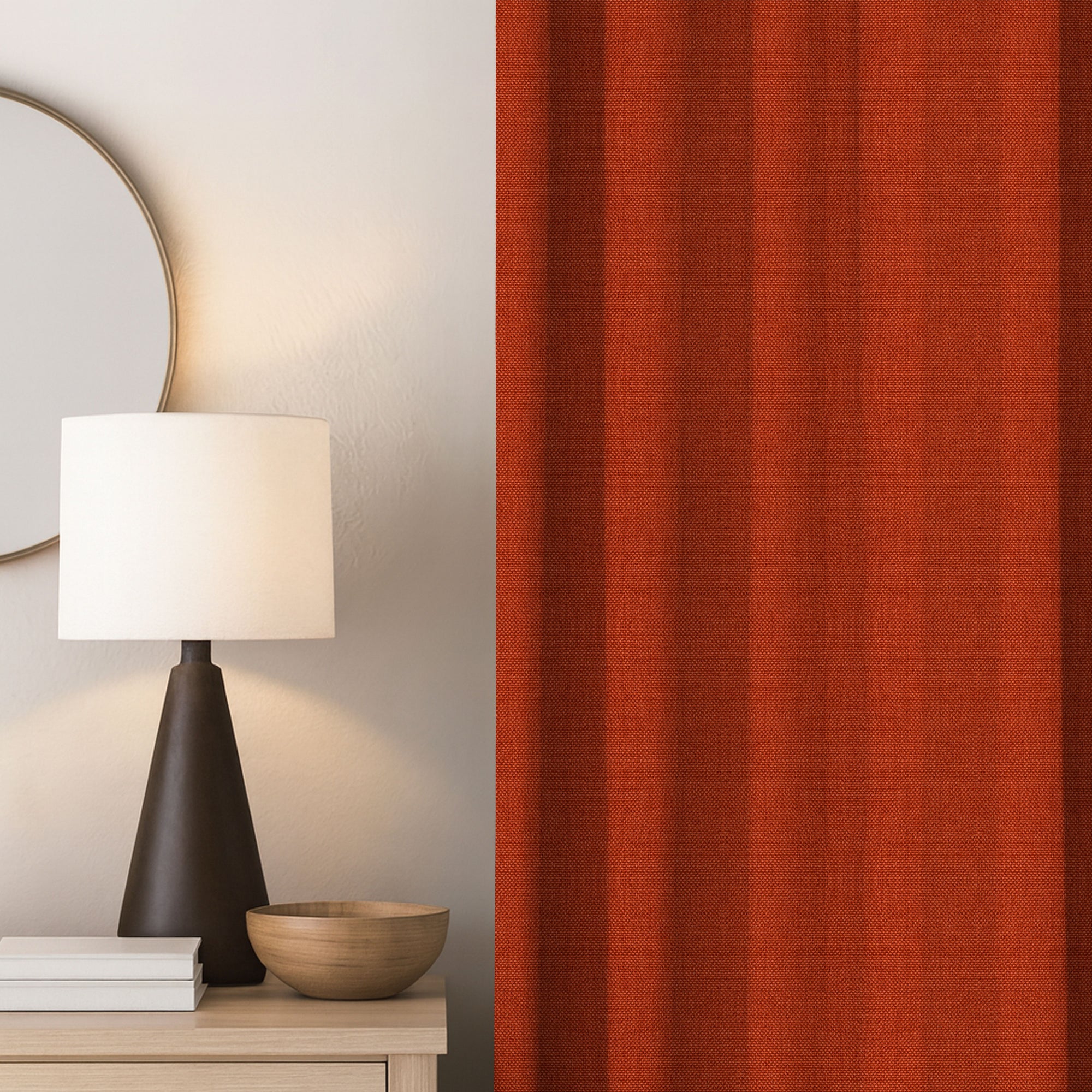 Rusty Red Linen Curtains