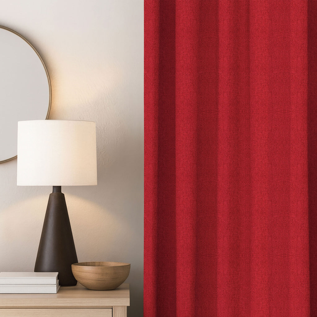 Dull Red Linen Curtains