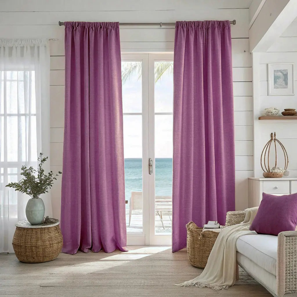 Wine Berry Linen Curtains