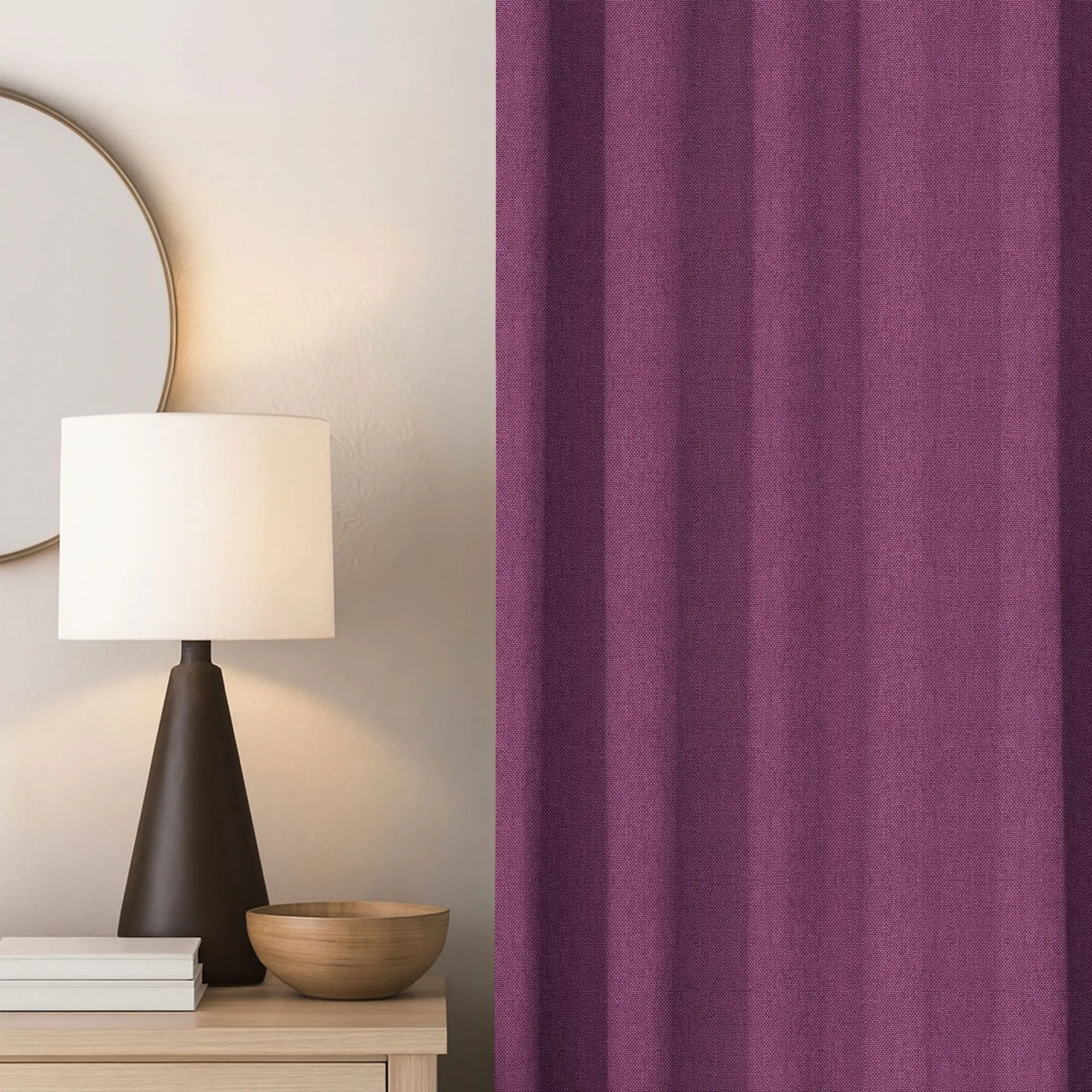 Wine Berry Linen Curtains