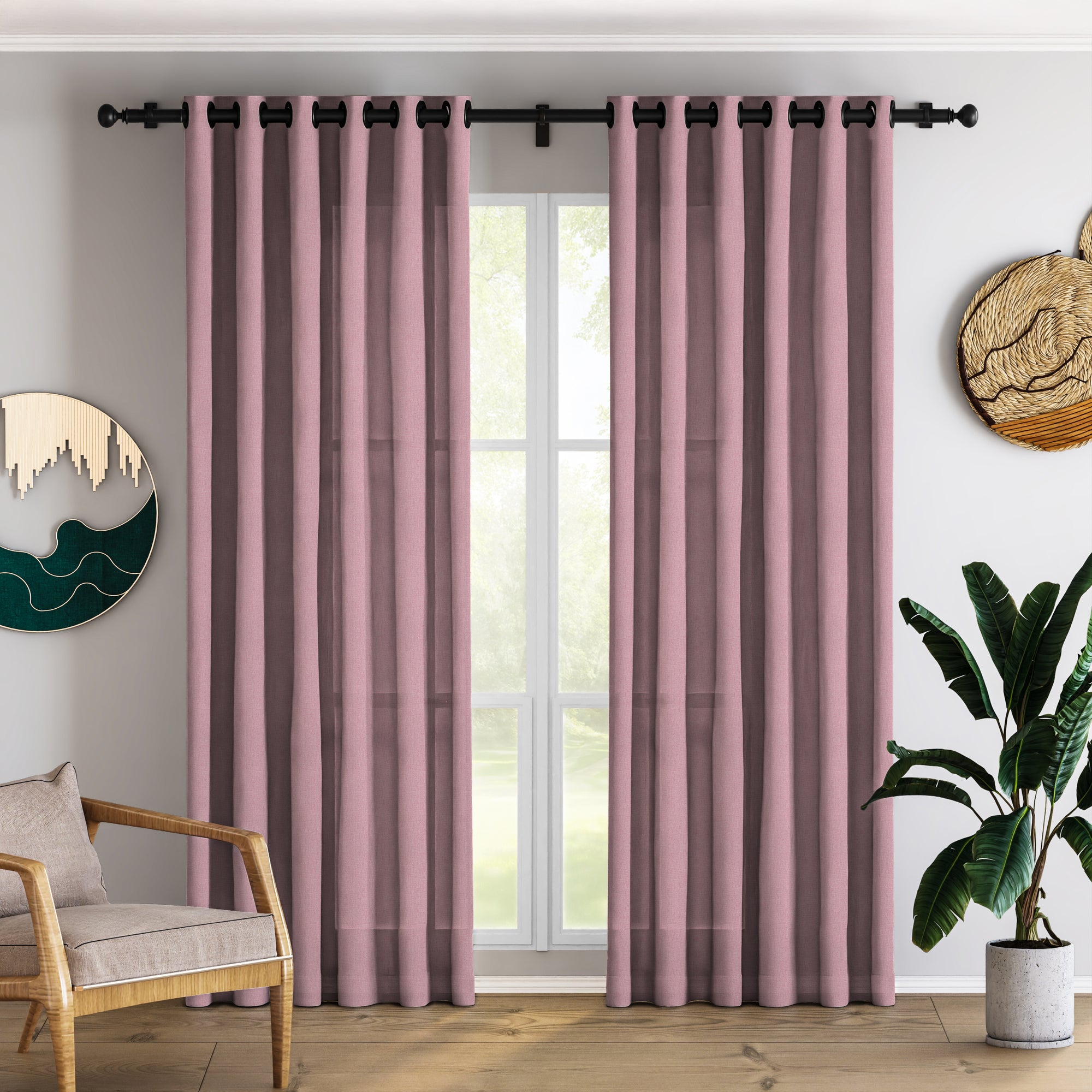 Pink Flare Linen Curtains