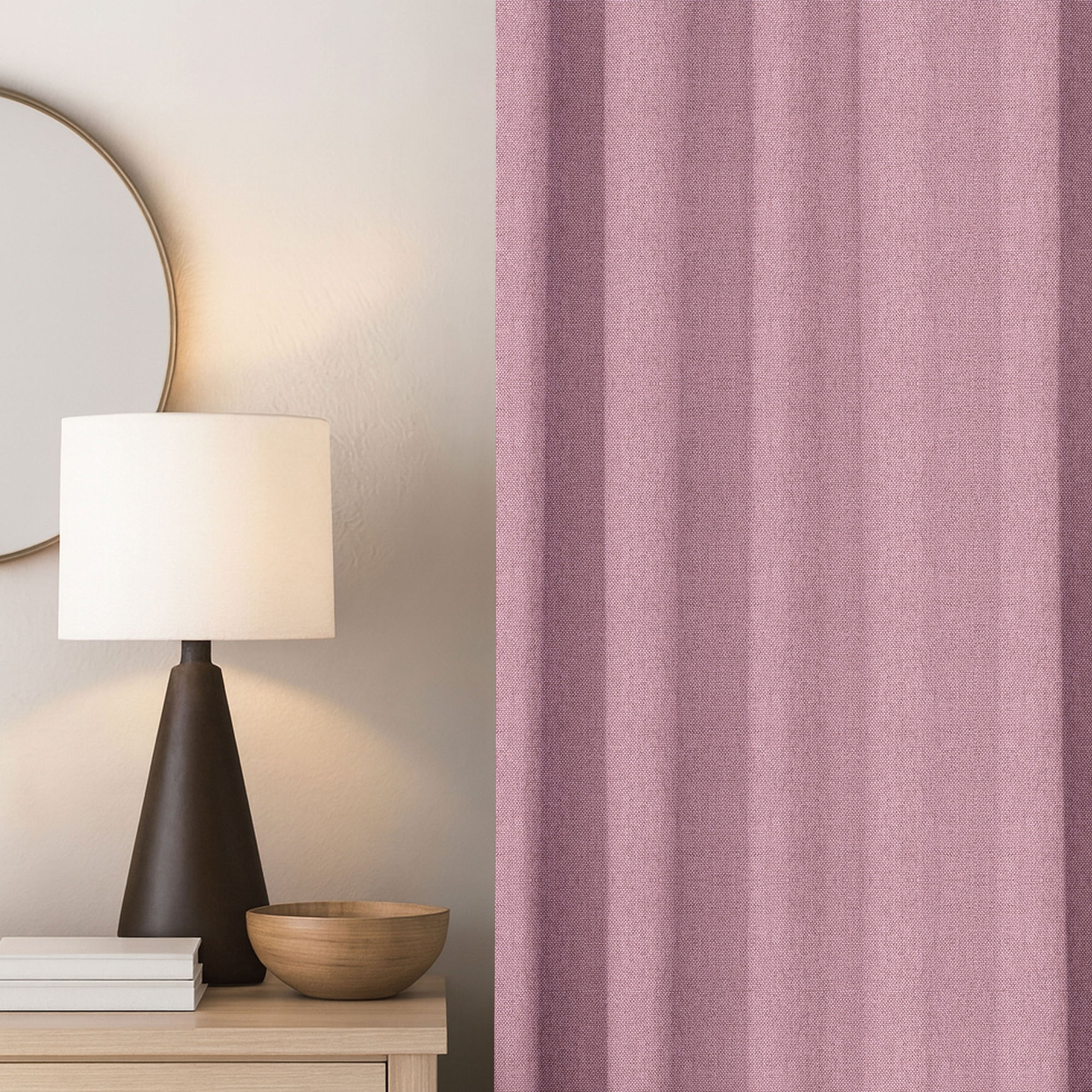 Pink Flare Linen Curtains