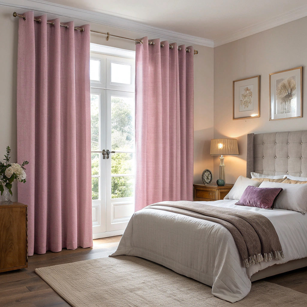 Pink Flare Linen Curtains