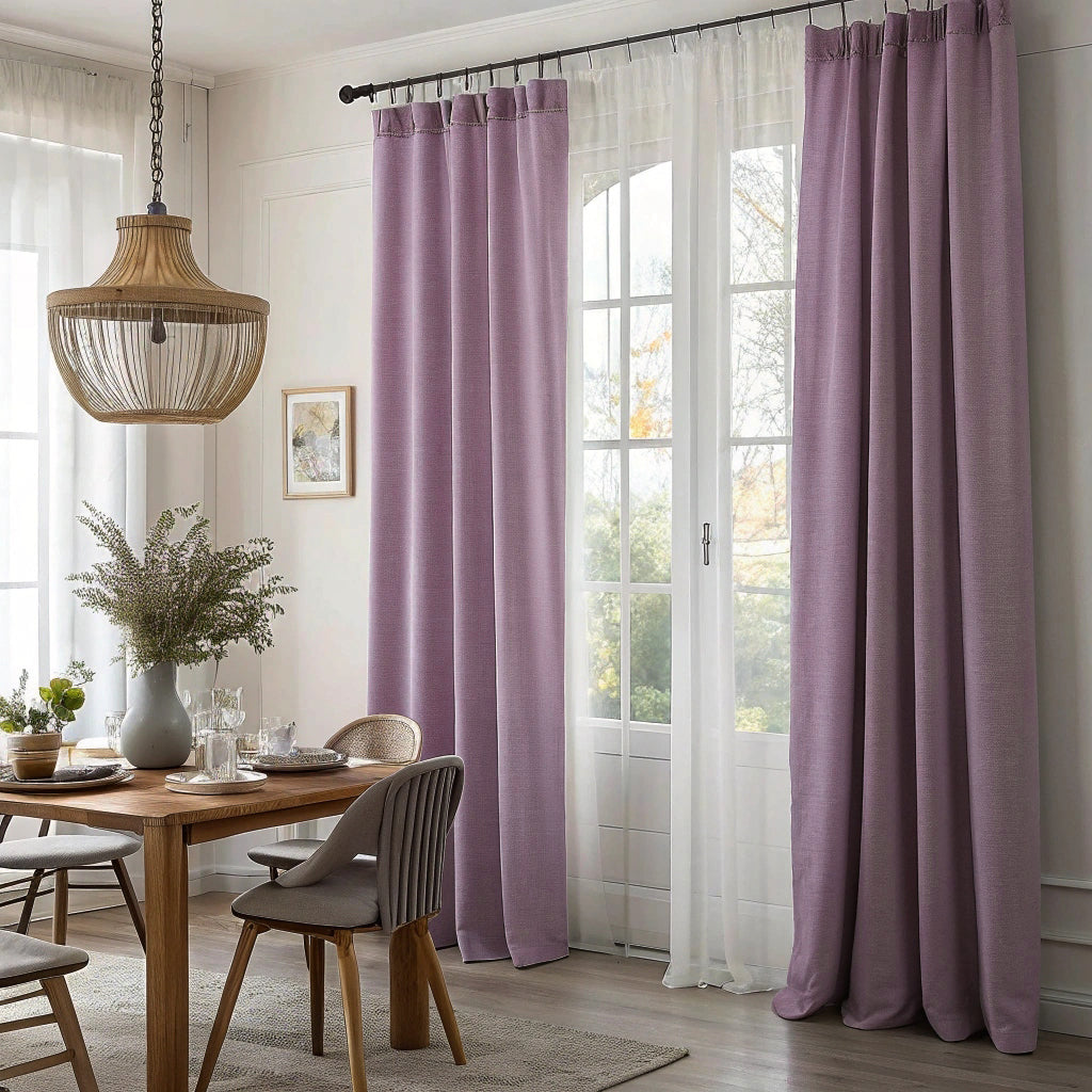Light Mauve Linen Curtains