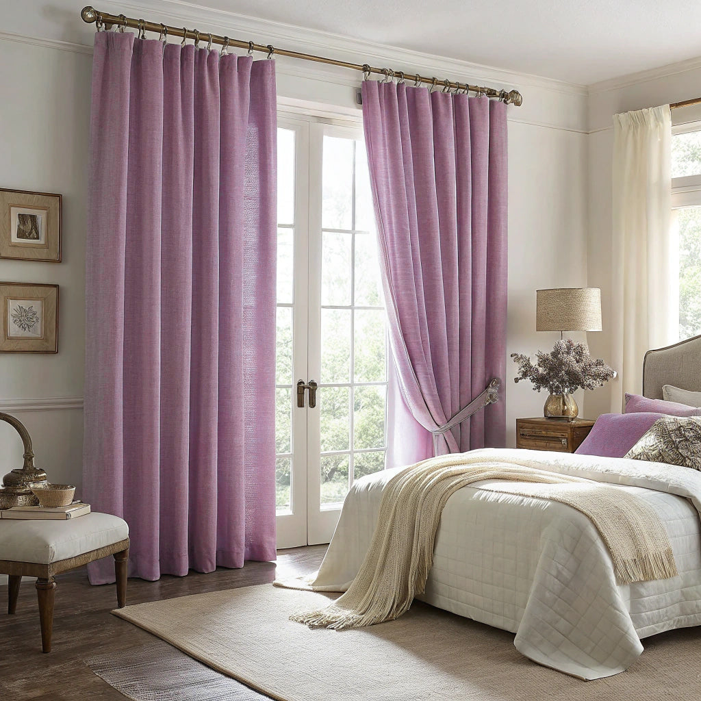 Light Mauve Linen Curtains