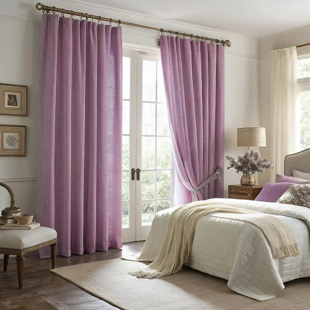 Light Mauve Linen Curtains