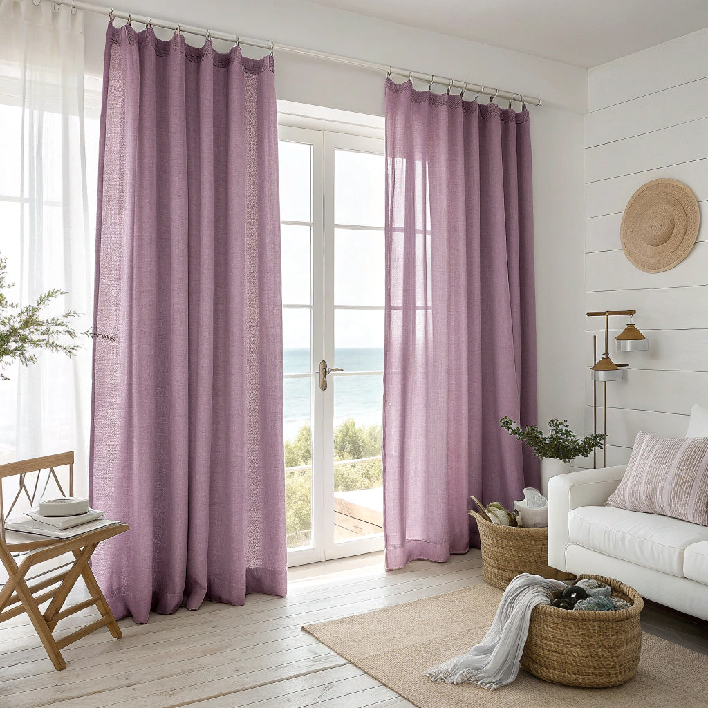 Light Mauve Linen Curtains