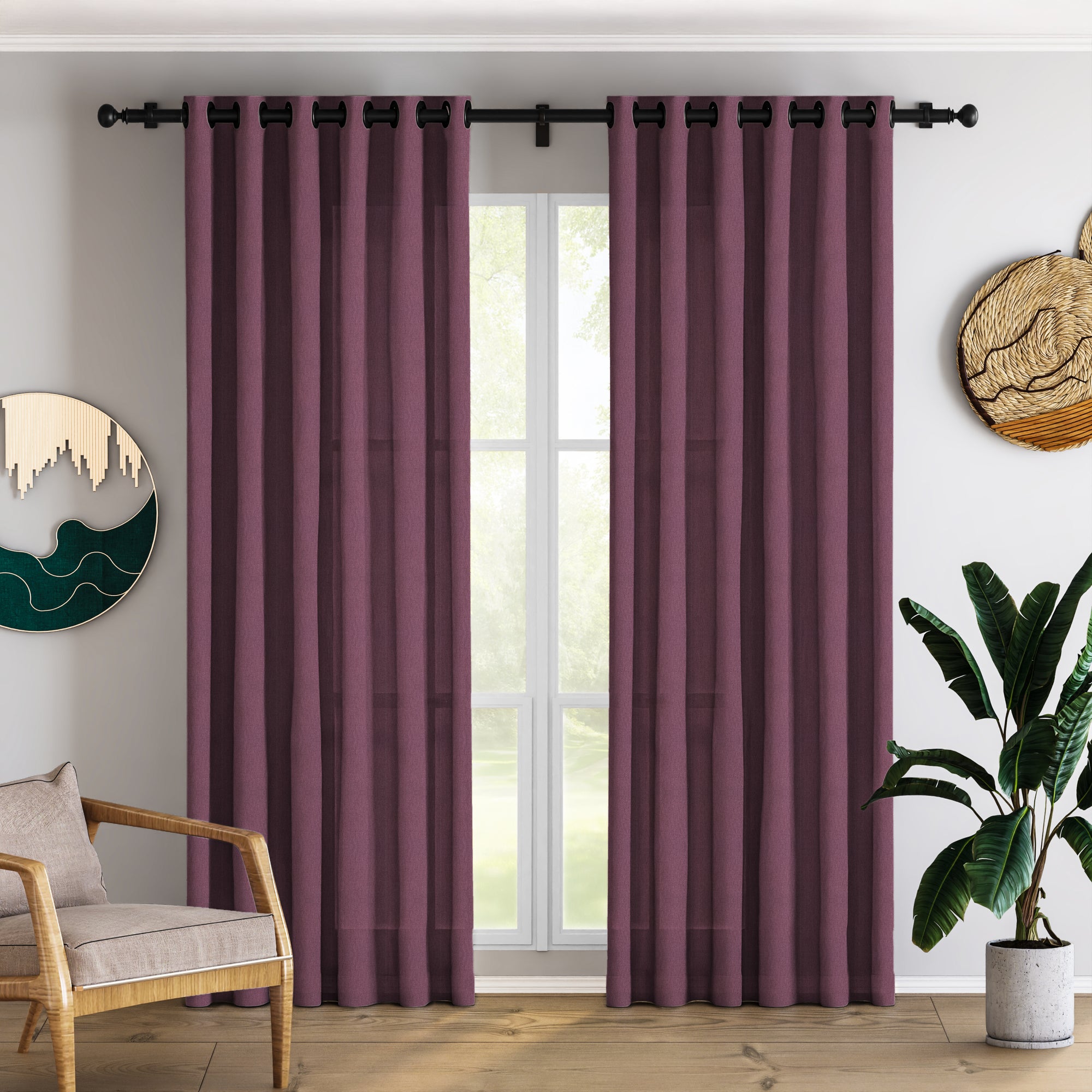 Tuscan Red Linen Curtains