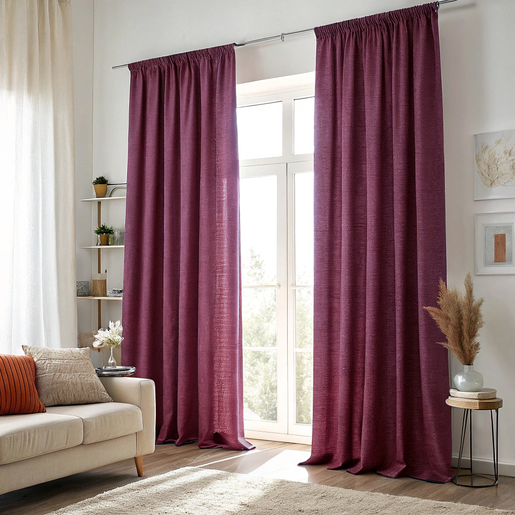 Tuscan Red Linen Curtains