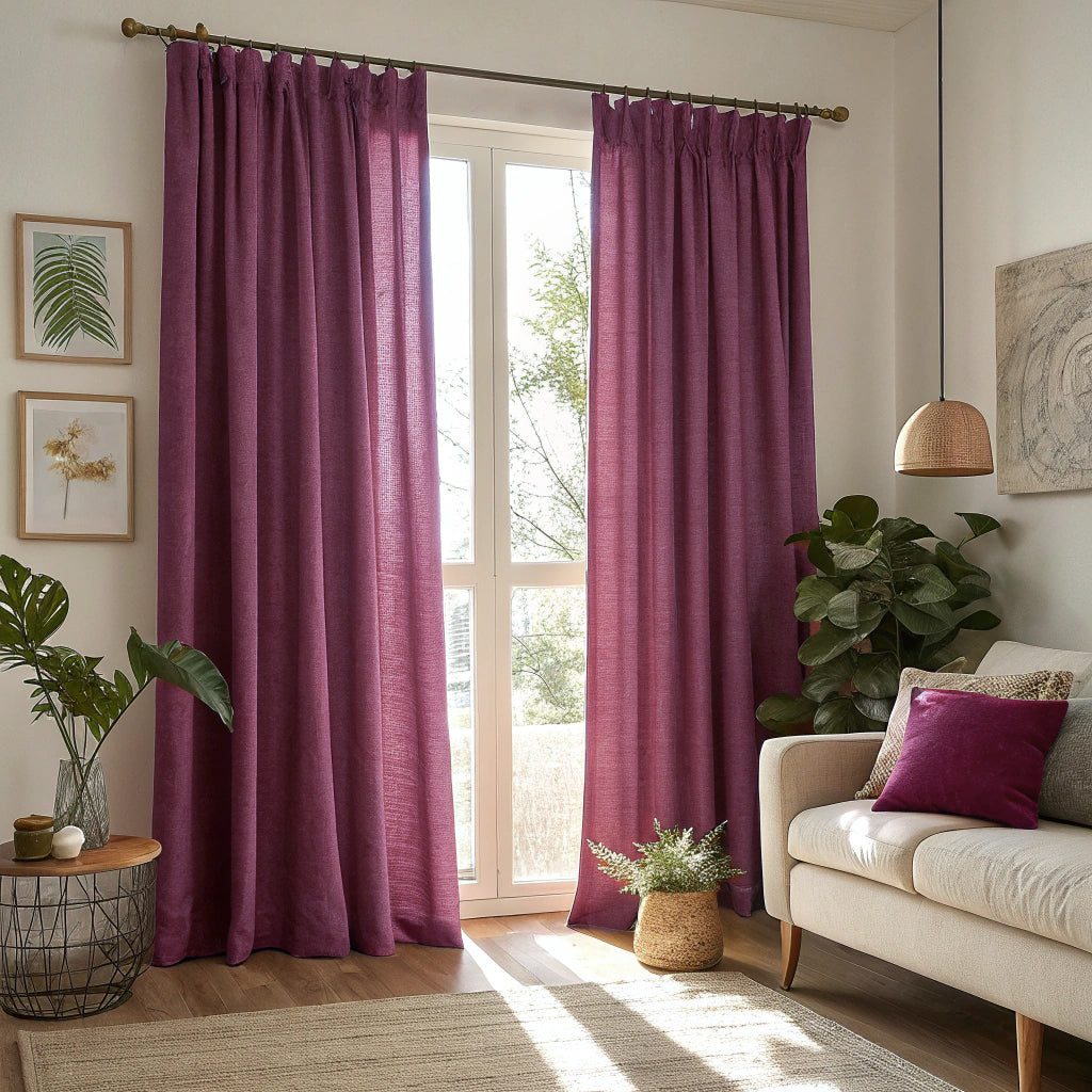 Tuscan Red Linen Curtains