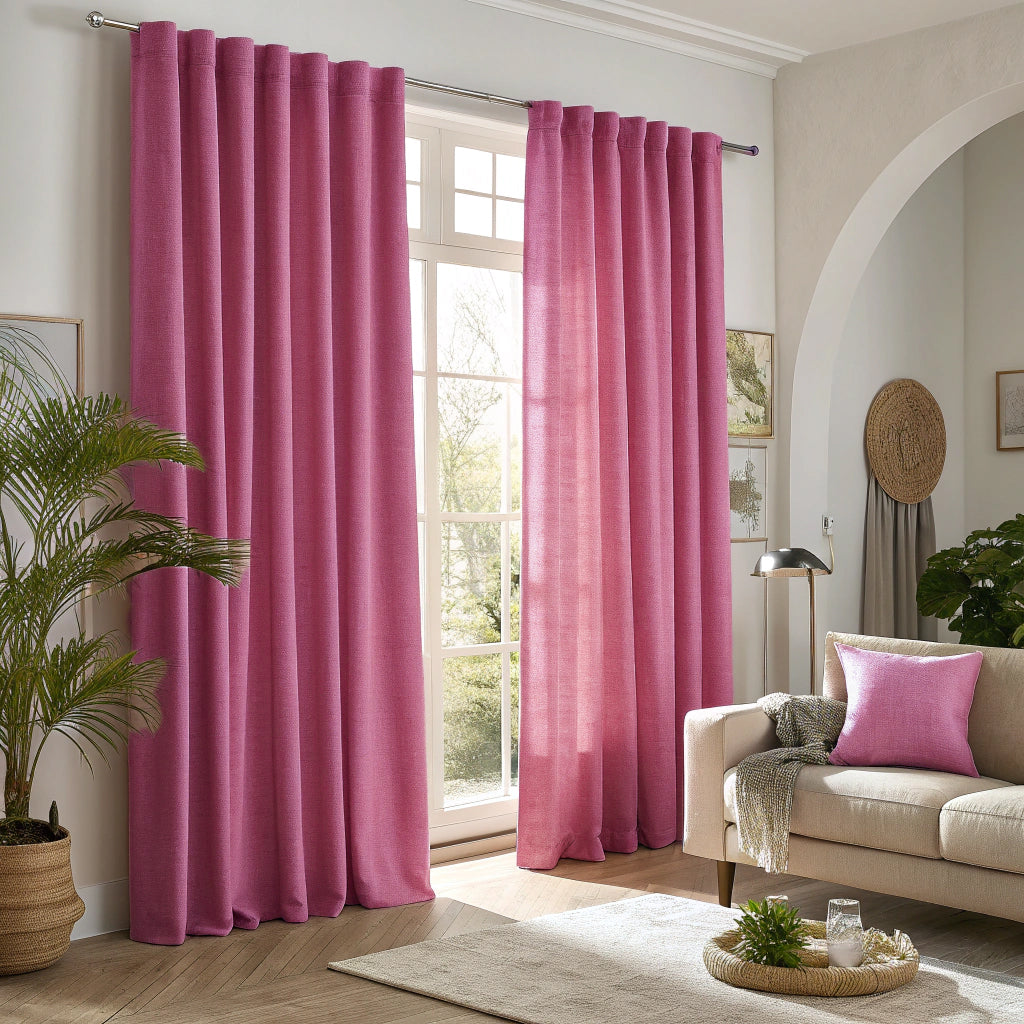 Pink Linen Curtains