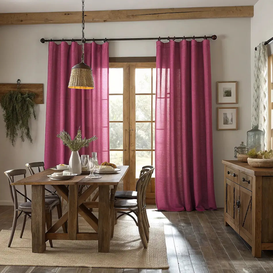 Pink Linen Curtains last image