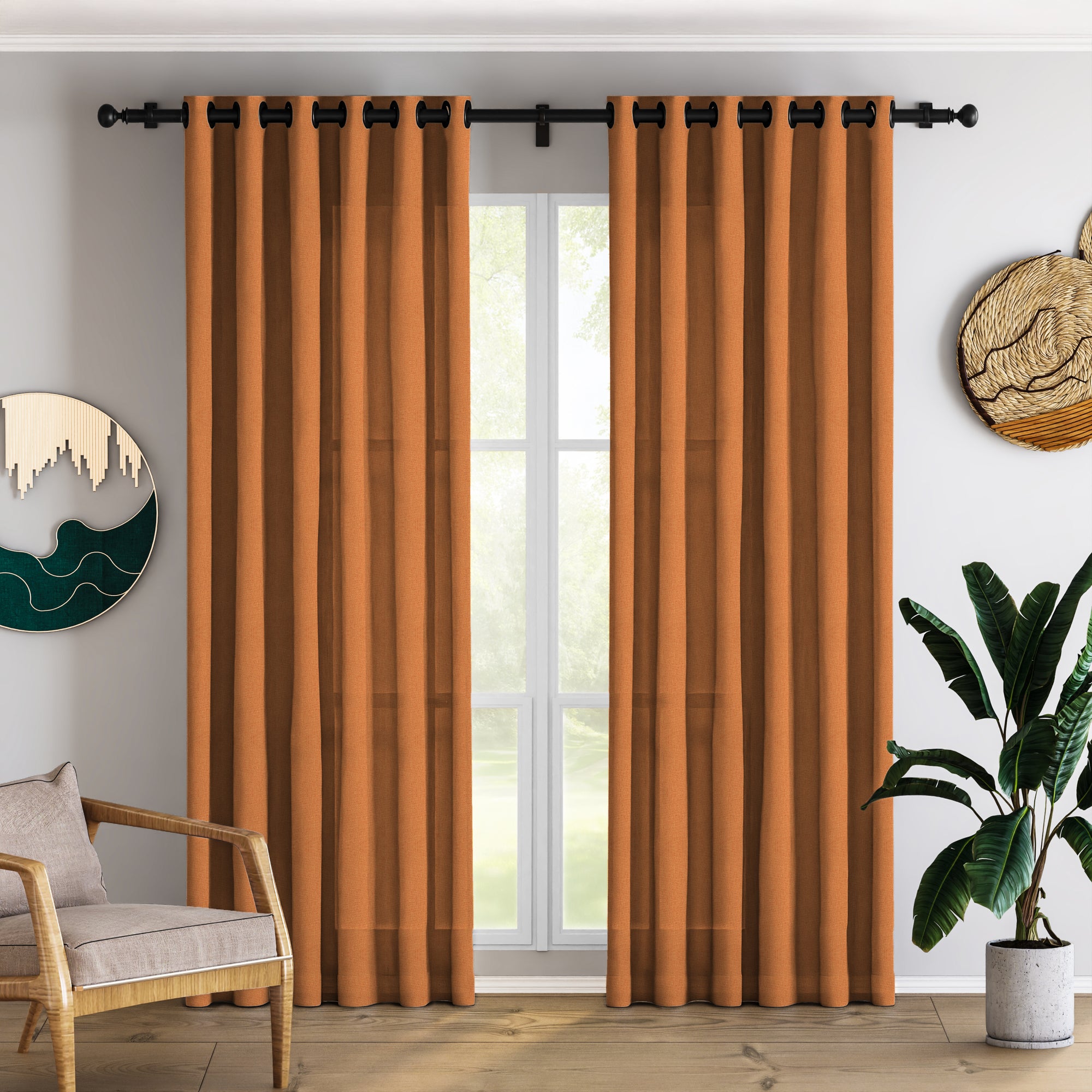 Cinnamon Linen Curtains