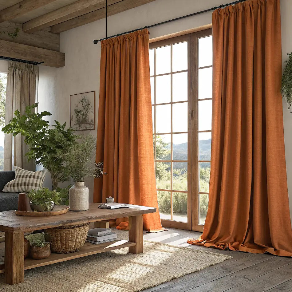 Cinnamon Linen Curtains