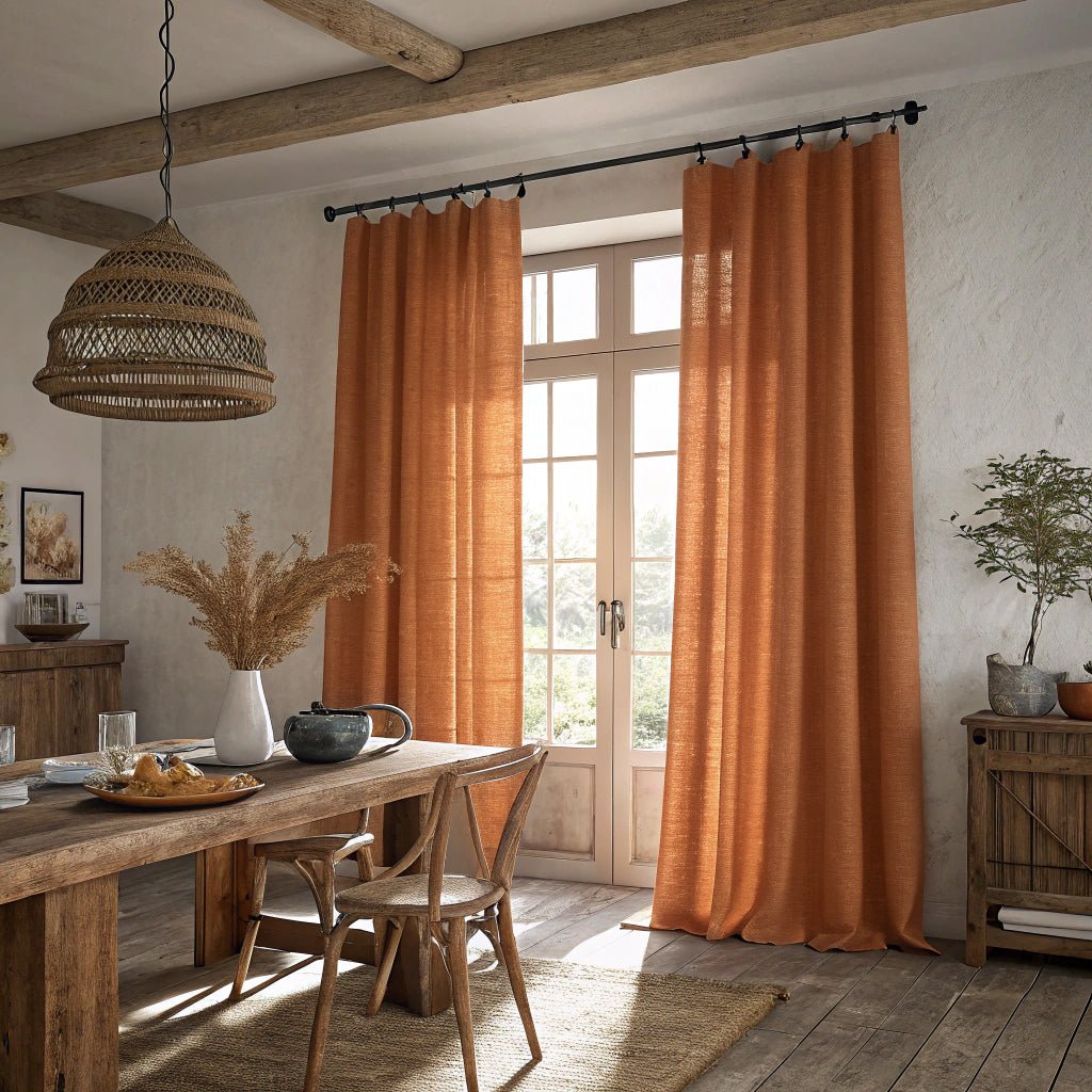 Cinnamon Linen Curtains