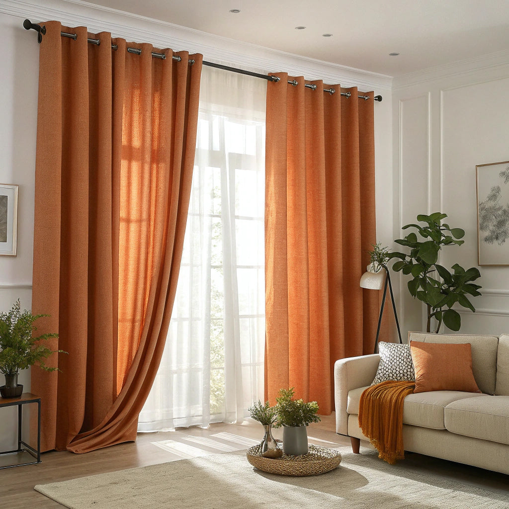 Cinnamon Linen Curtains