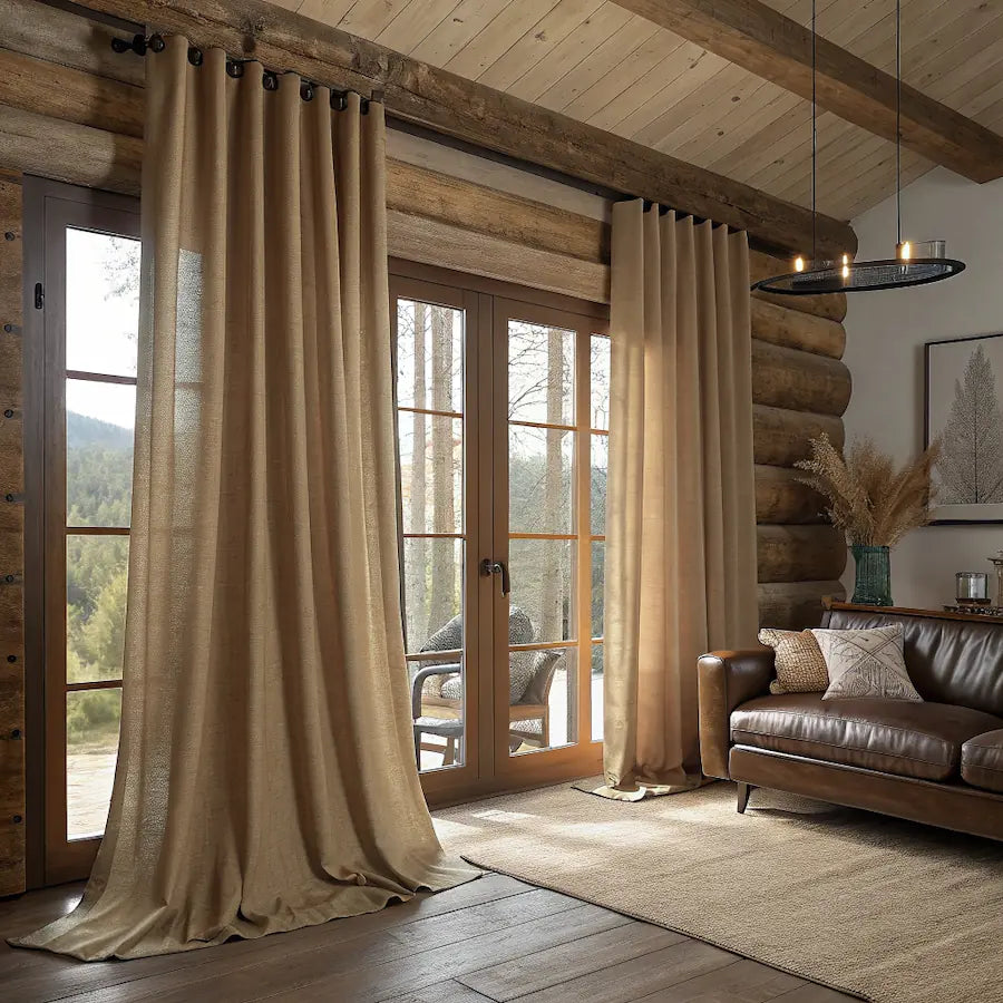 Pale Oyster Linen Curtains last image