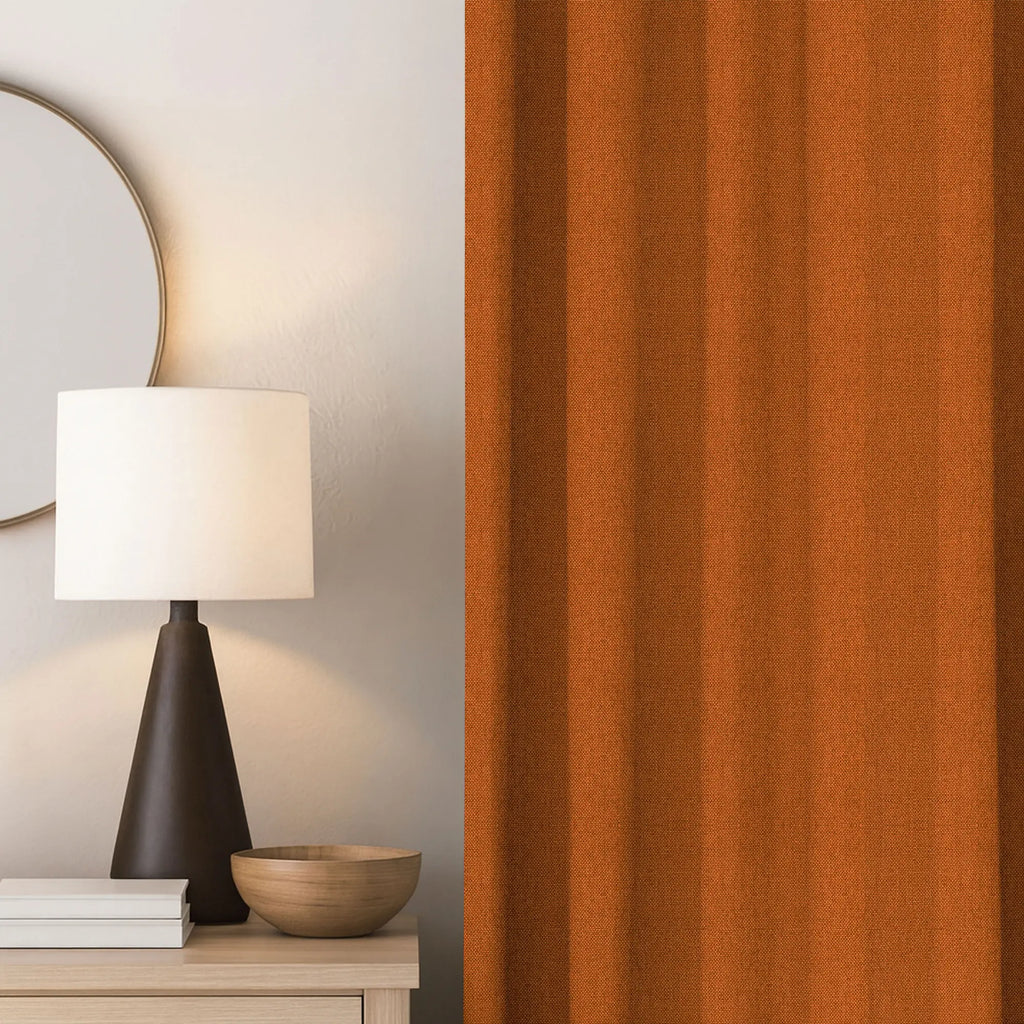 Orange Linen Curtains