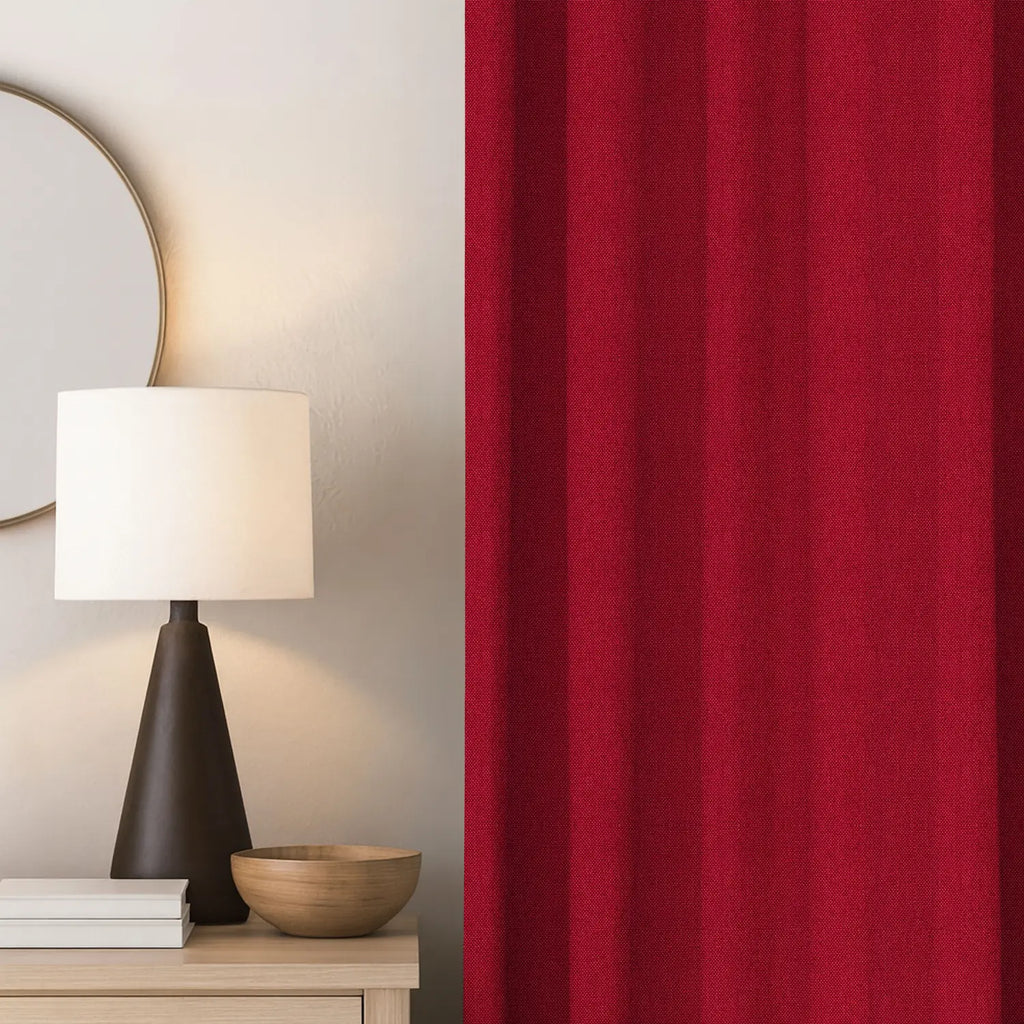 Red Linen Curtains