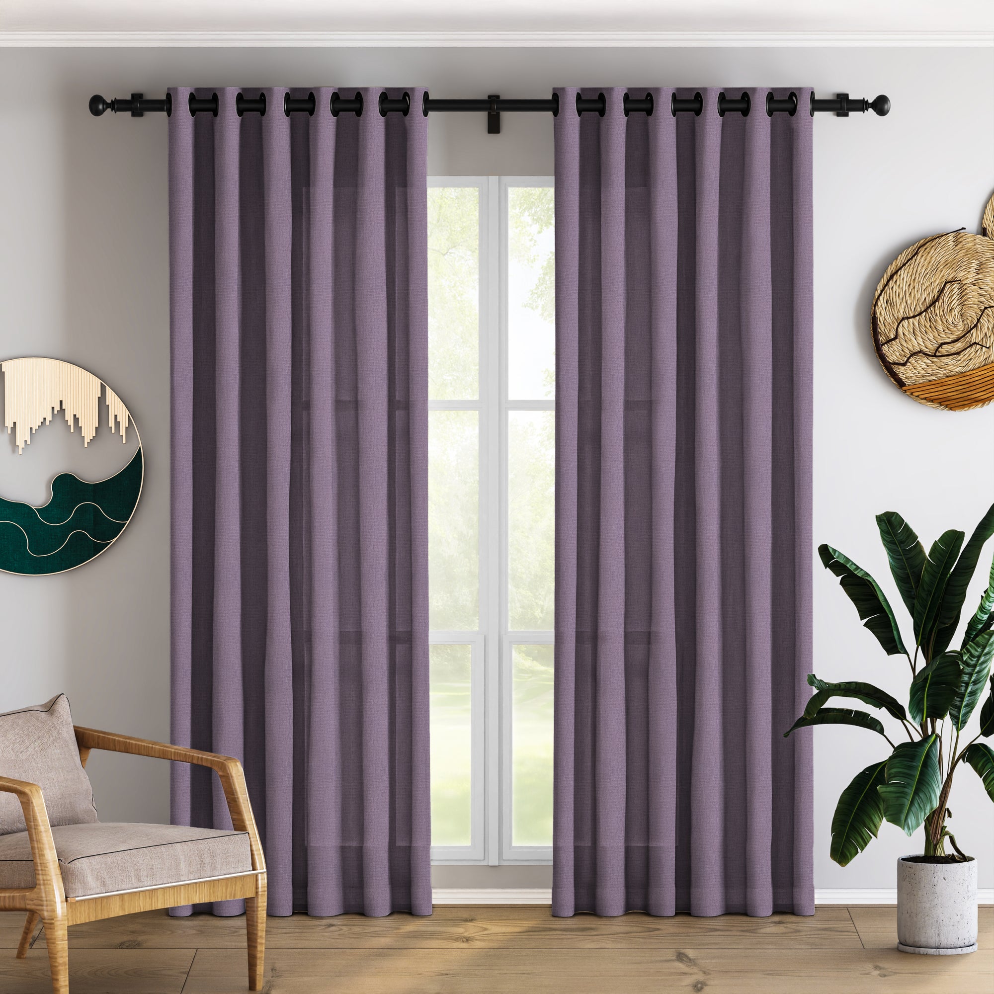 Pastel Purple Linen Curtains