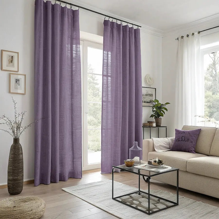 Pastel Purple Linen Curtains