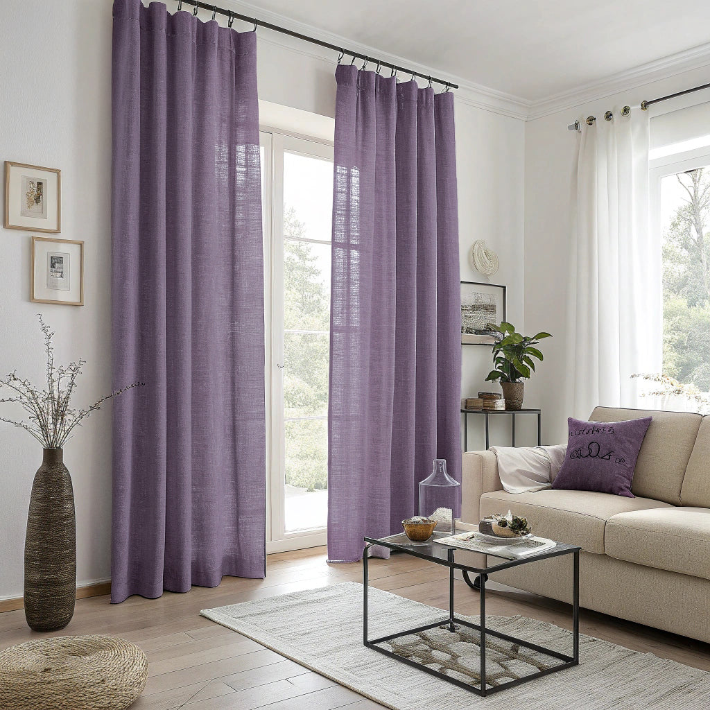 Pastel Purple Linen Curtains